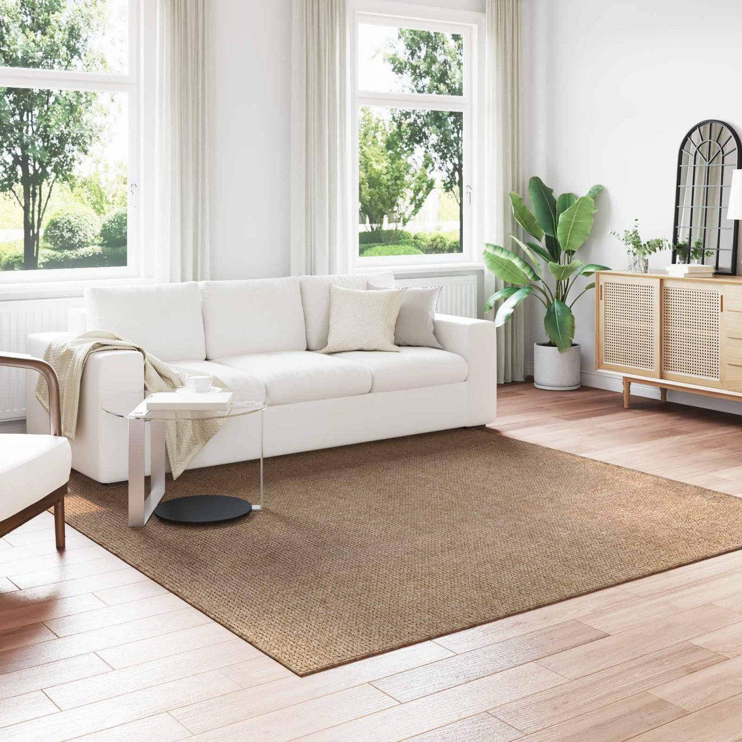Vloerkleden Vierkant AGIRA Naturel 240 x 240 cm Polyester is nu te koop bij PeponiXL, paradijselijk wonen!