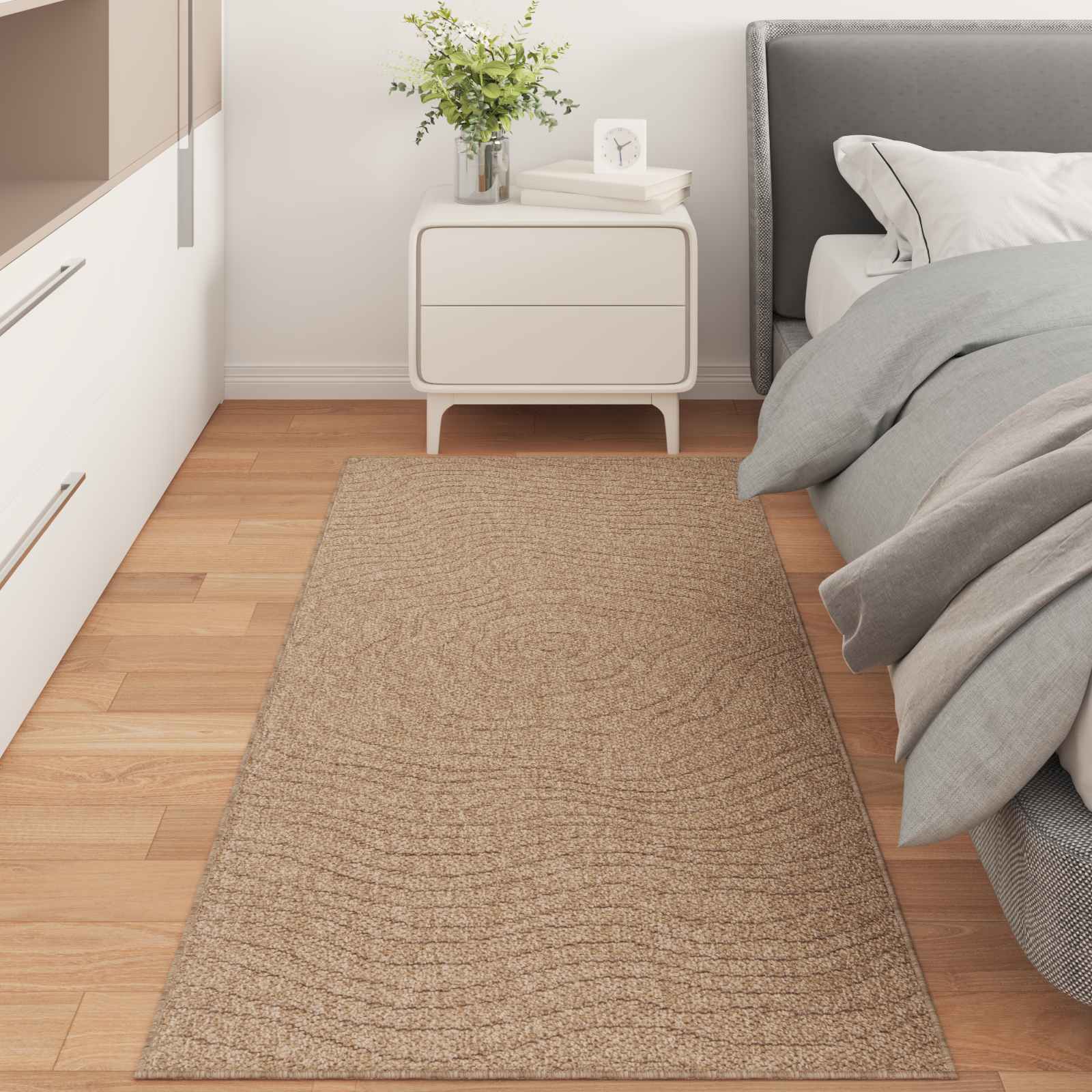 Vloerkleden Moiré Rechthoekig AGIRA Naturel 200 x 80 cm is nu te koop bij PeponiXL, paradijselijk wonen!