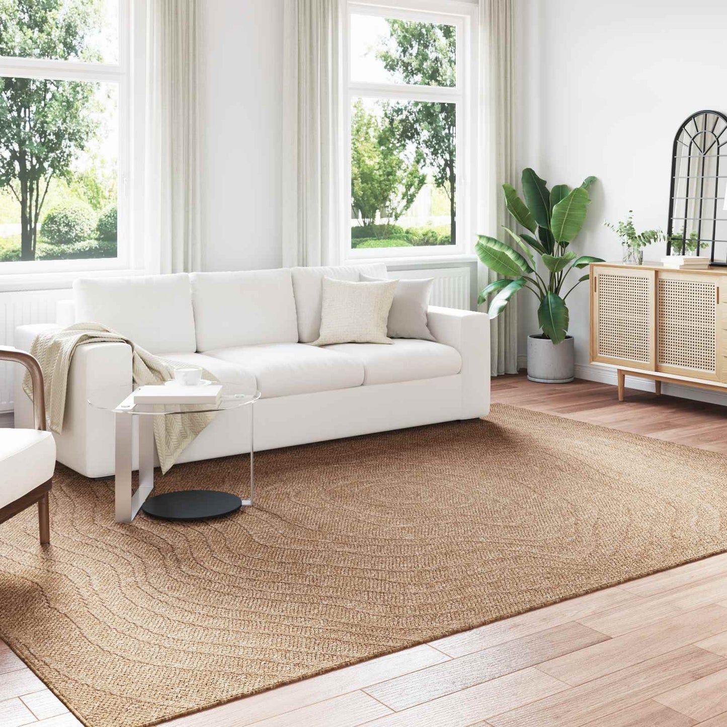 Vloerkleden Moiré AGIRA Naturel 280 x 200 cm Polyester is nu te koop bij PeponiXL, paradijselijk wonen!