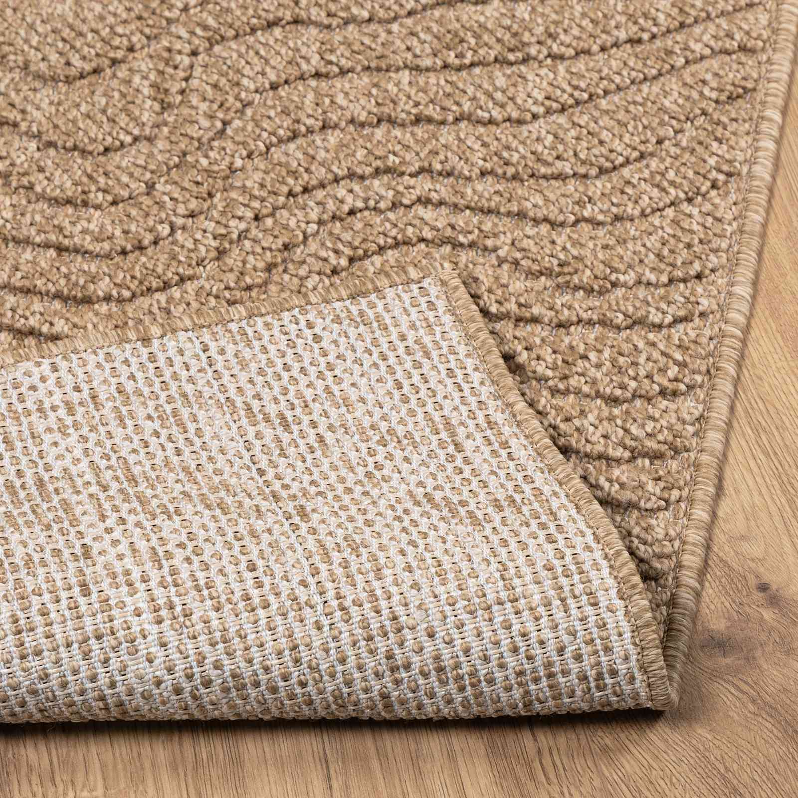 Vloerkleden Moiré Vierkant AGIRA Naturel 120 x 120 cm Polyester is nu te koop bij PeponiXL, paradijselijk wonen!