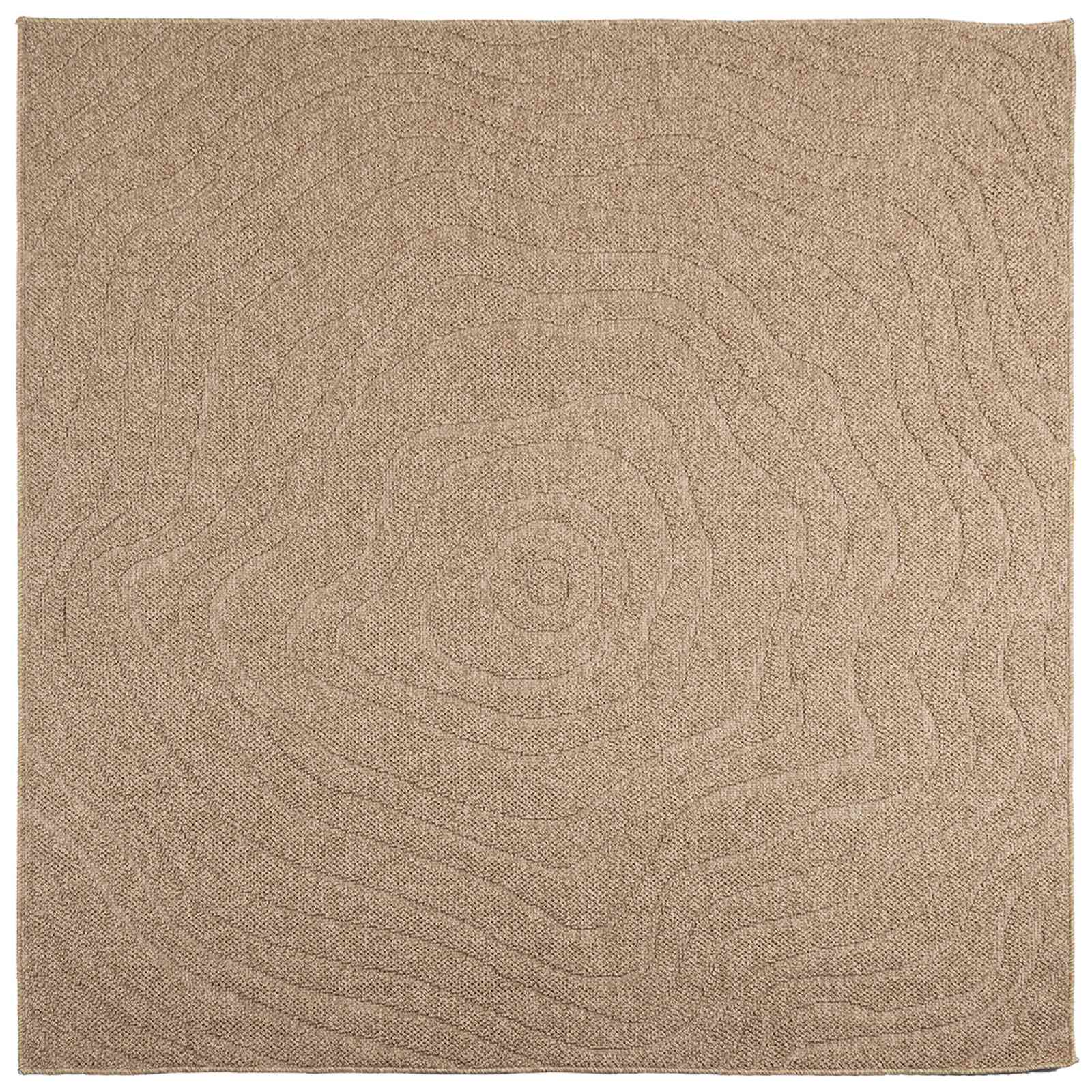 Vloerkleden Moiré Vierkant AGIRA Naturel 120 x 120 cm Polyester is nu te koop bij PeponiXL, paradijselijk wonen!