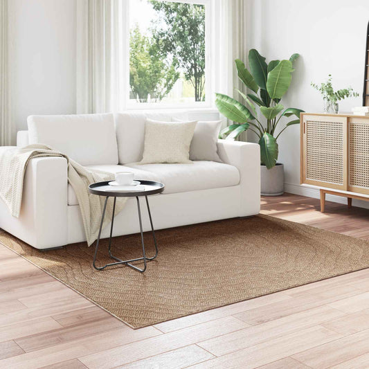Vloerkleden Moiré Vierkant AGIRA Naturel 200 x 200 cm Polyester is nu te koop bij PeponiXL, paradijselijk wonen!