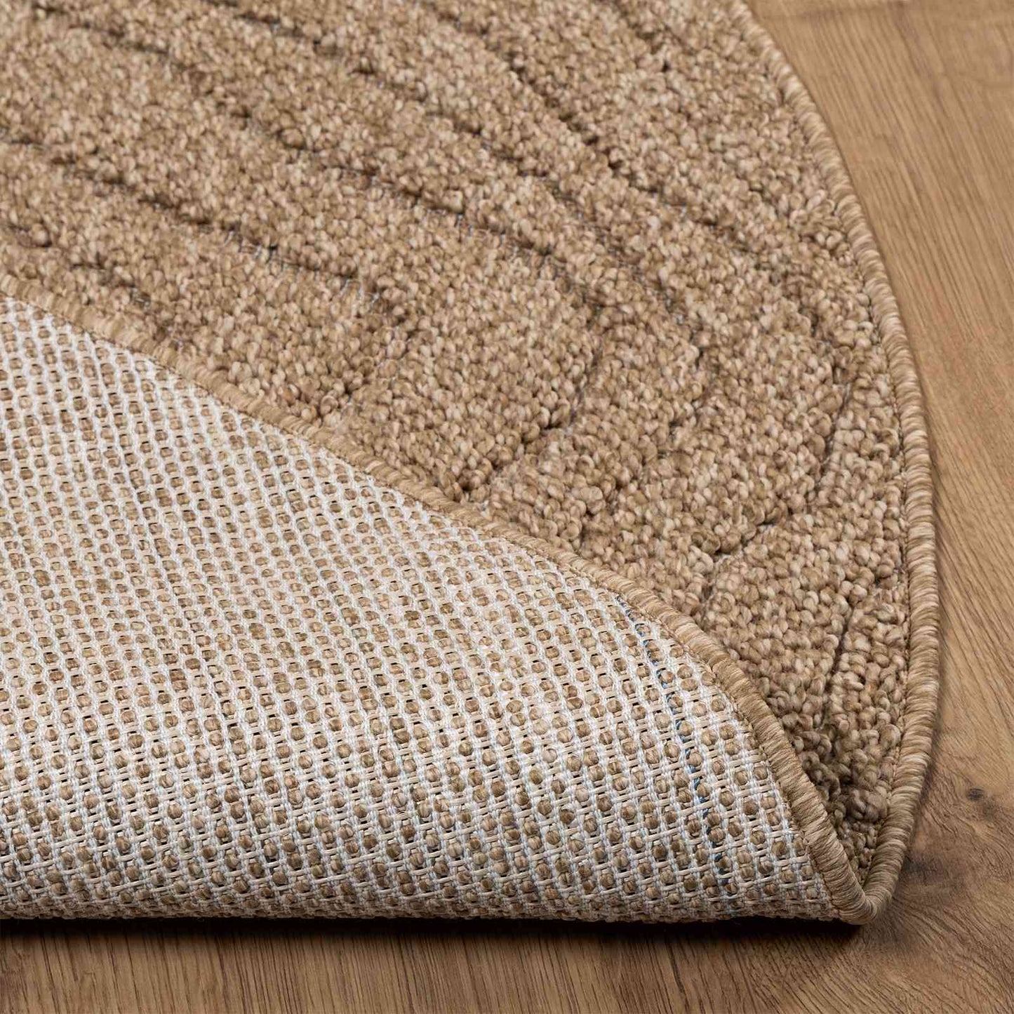 Vloerkleden Rond Moiré AGIRA Naturel Ø 160 CM Polyester is nu te koop bij PeponiXL, paradijselijk wonen!