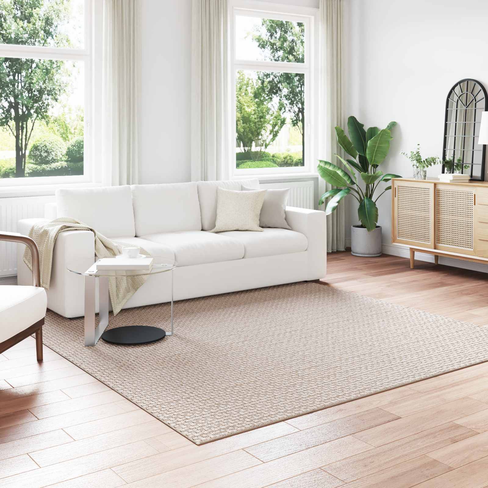 Vloerkleden Vierkant FARO Crème 240 x 240 cm Polyester is nu te koop bij PeponiXL, paradijselijk wonen!