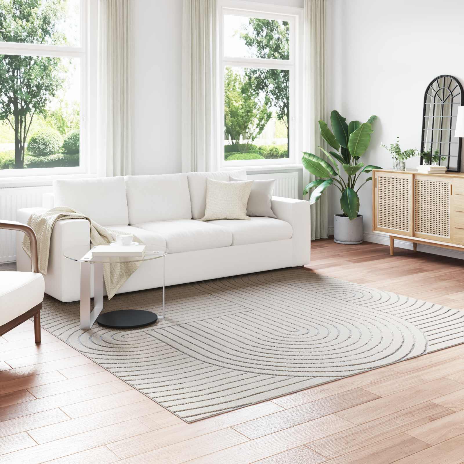 Vloerkleden Vierkant PALMERAS Crème 240 x 240 cm Polyester is nu te koop bij PeponiXL, paradijselijk wonen!