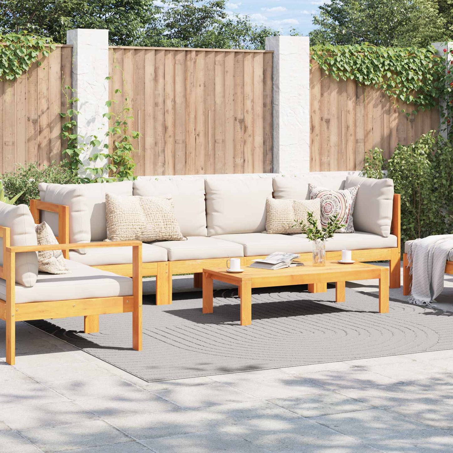 Vloerkleden Vierkant PALMERAS Crème 240 x 240 cm Polyester is nu te koop bij PeponiXL, paradijselijk wonen!