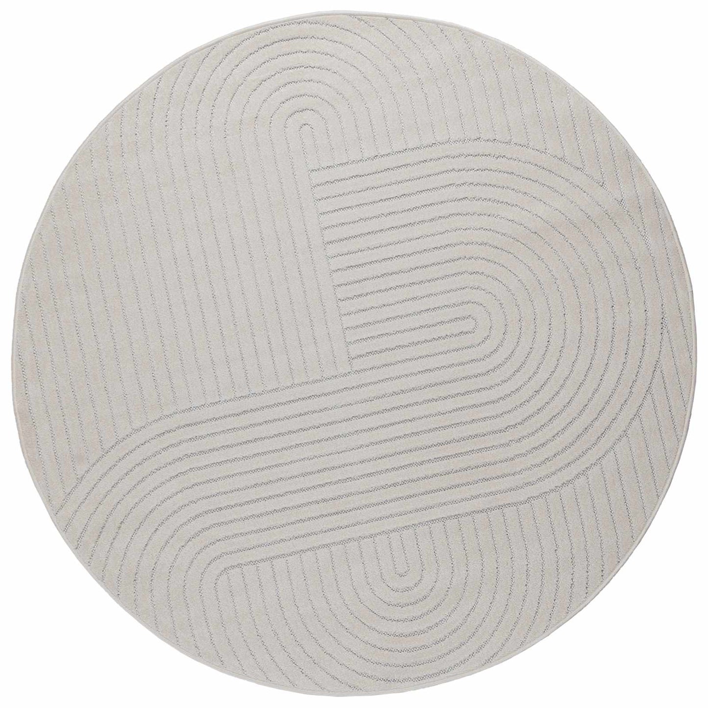 Vloerkleden Rond PALMERAS Crème Ø 120 CM Polyester is nu te koop bij PeponiXL, paradijselijk wonen!