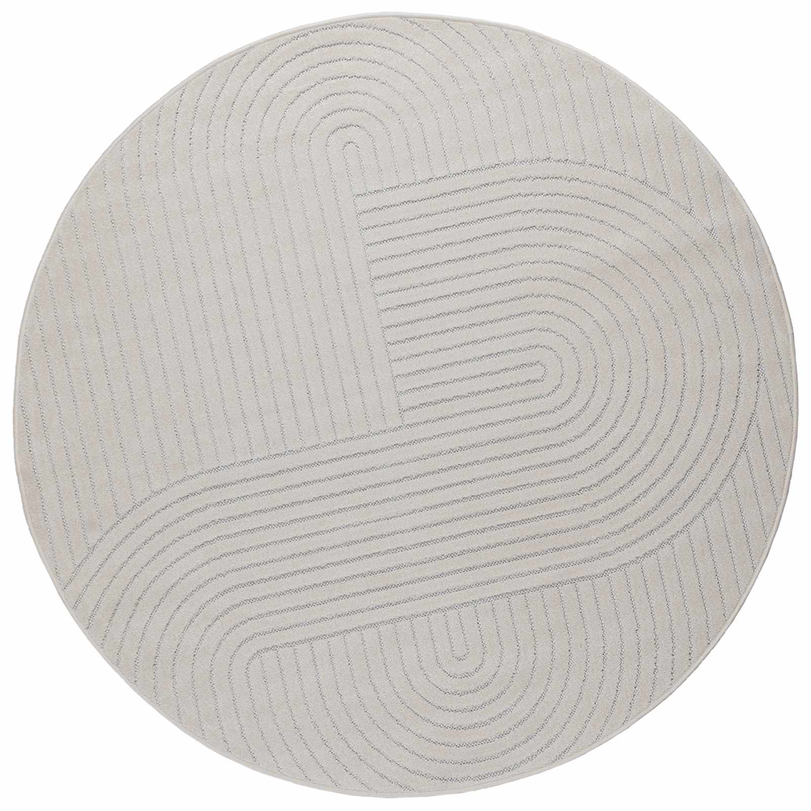 Vloerkleden Rond PALMERAS Crème Ø 120 CM Polyester is nu te koop bij PeponiXL, paradijselijk wonen!