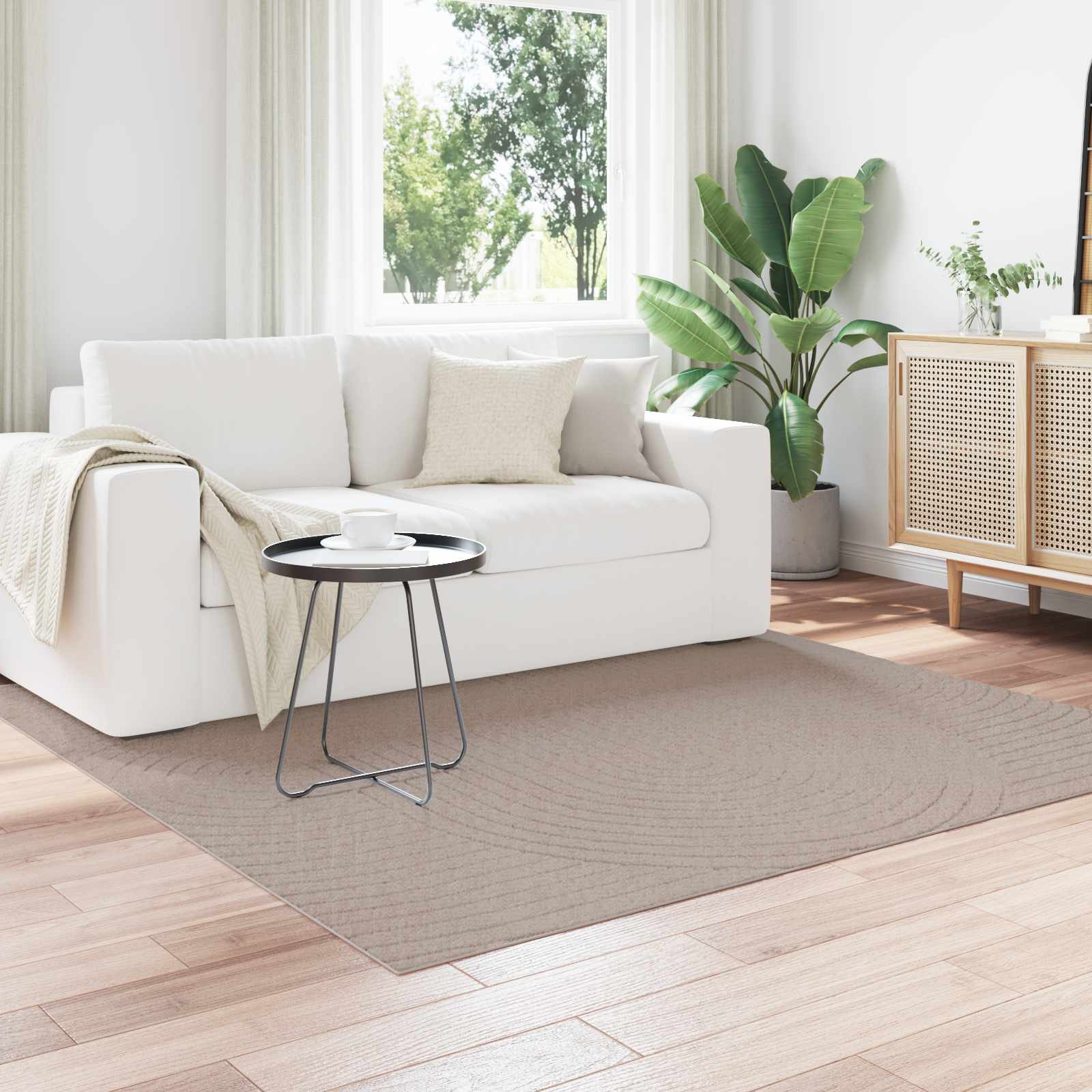 Vloerkleden Vierkant PALMERAS Beige 120 x 120 cm Polyester is nu te koop bij PeponiXL, paradijselijk wonen!