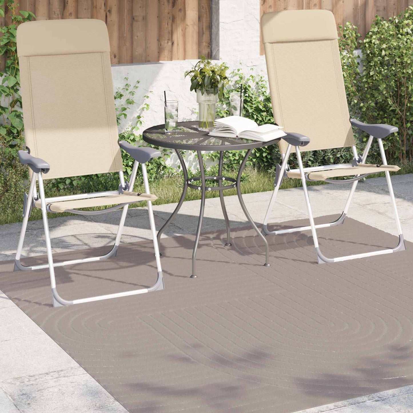 Vloerkleden Vierkant PALMERAS Beige 120 x 120 cm Polyester is nu te koop bij PeponiXL, paradijselijk wonen!