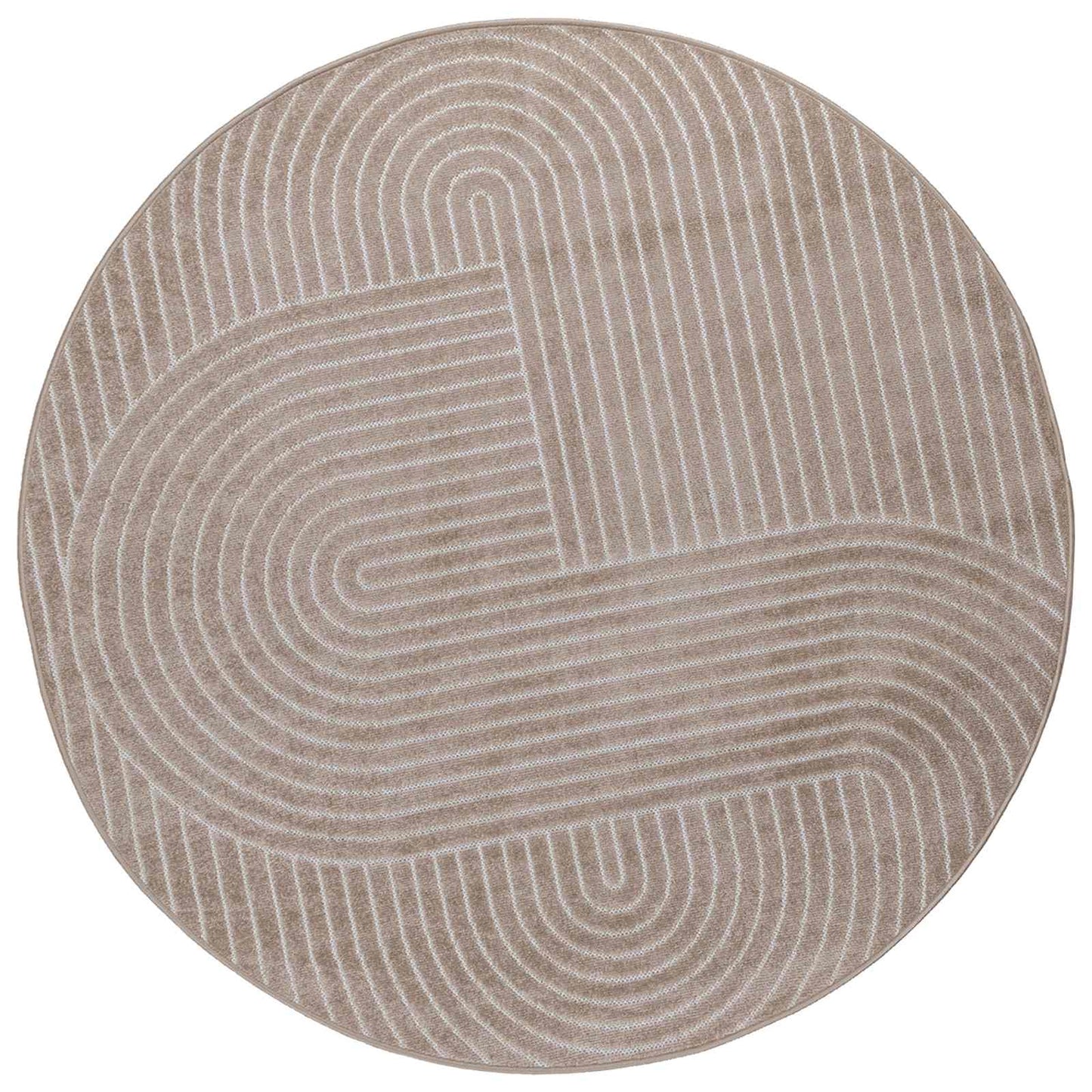 Vloerkleden Rond PALMERAS Beige Ø 160 CM Polyester is nu te koop bij PeponiXL, paradijselijk wonen!