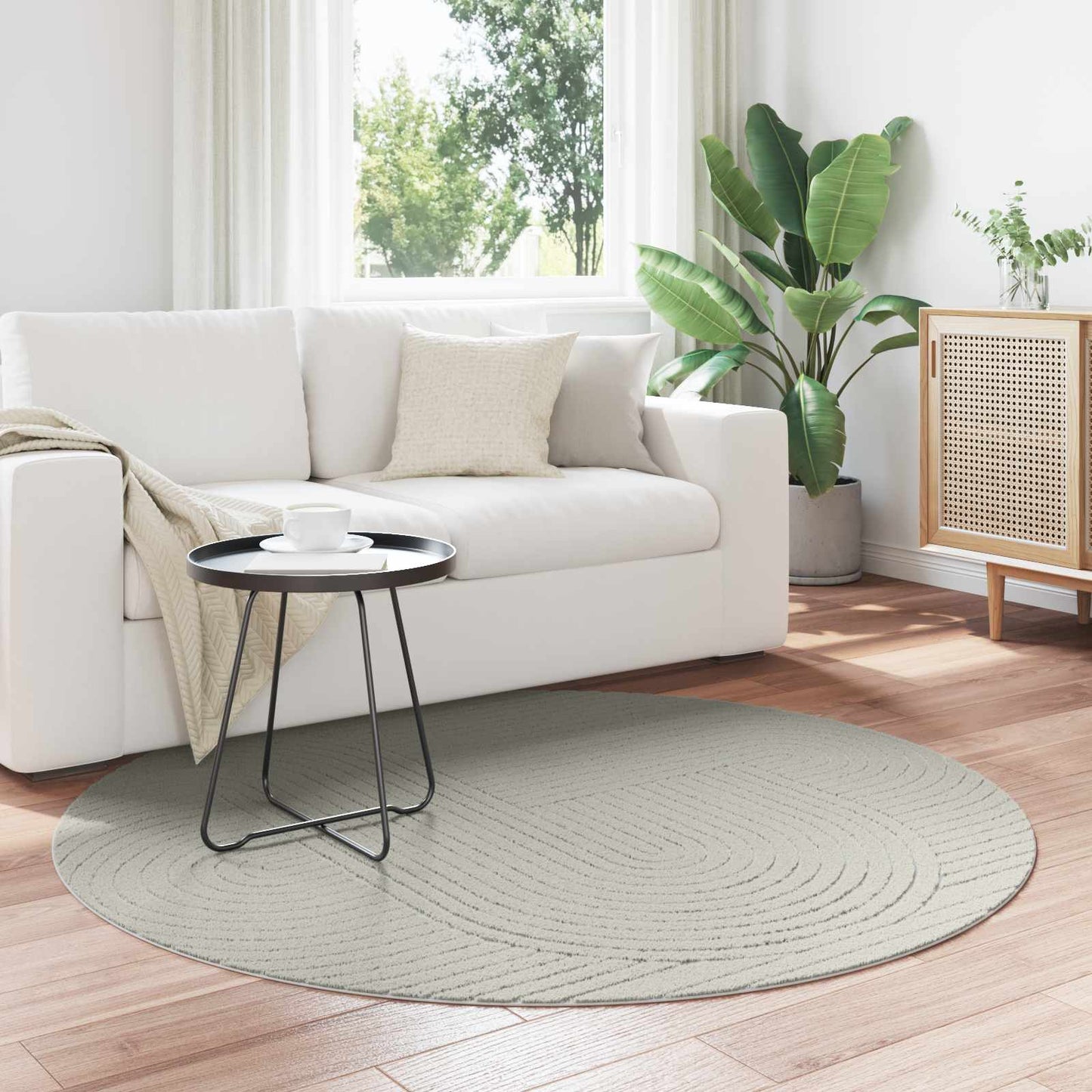 Vloerkleden Rond PALMERAS Groen Ø 120 CM Polyester is nu te koop bij PeponiXL, paradijselijk wonen!