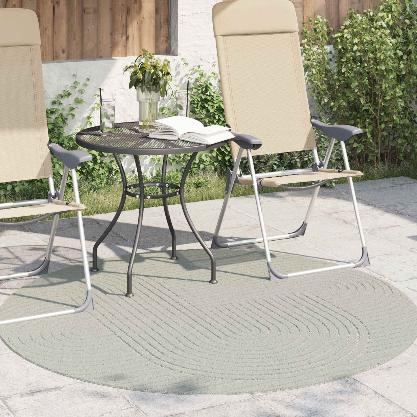 Vloerkleden Rond PALMERAS Groen Ø 160 CM Polyester is nu te koop bij PeponiXL, paradijselijk wonen!
