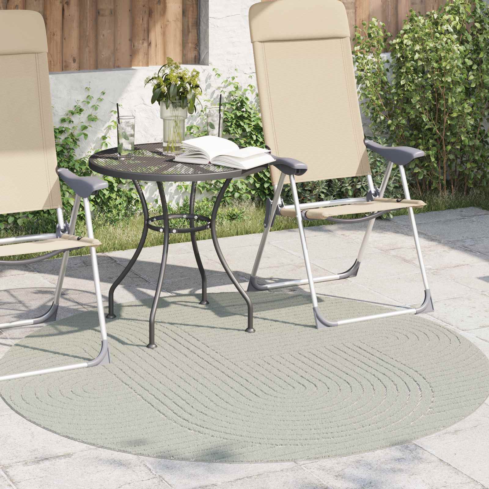 Vloerkleden Rond PALMERAS Groen Ø 160 CM Polyester is nu te koop bij PeponiXL, paradijselijk wonen!