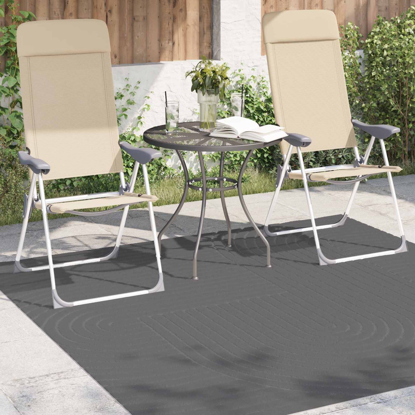 Vloerkleden Vierkant PALMERAS Antraciet 120 x 120 cm Polyester is nu te koop bij PeponiXL, paradijselijk wonen!