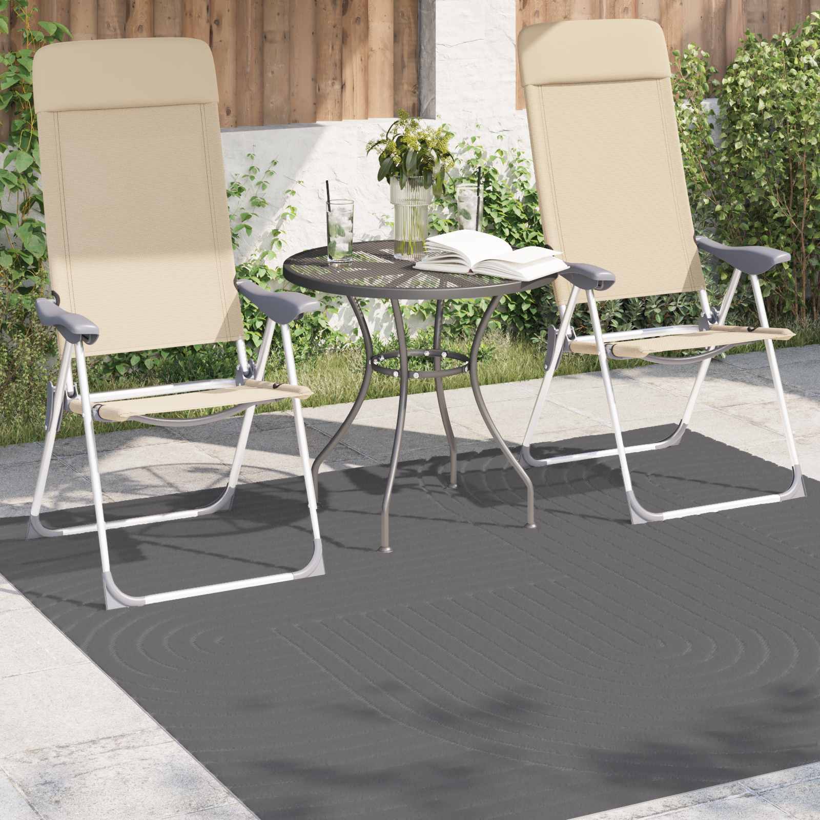 Vloerkleden Vierkant PALMERAS Antraciet 200 x 200 cm Polyester is nu te koop bij PeponiXL, paradijselijk wonen!