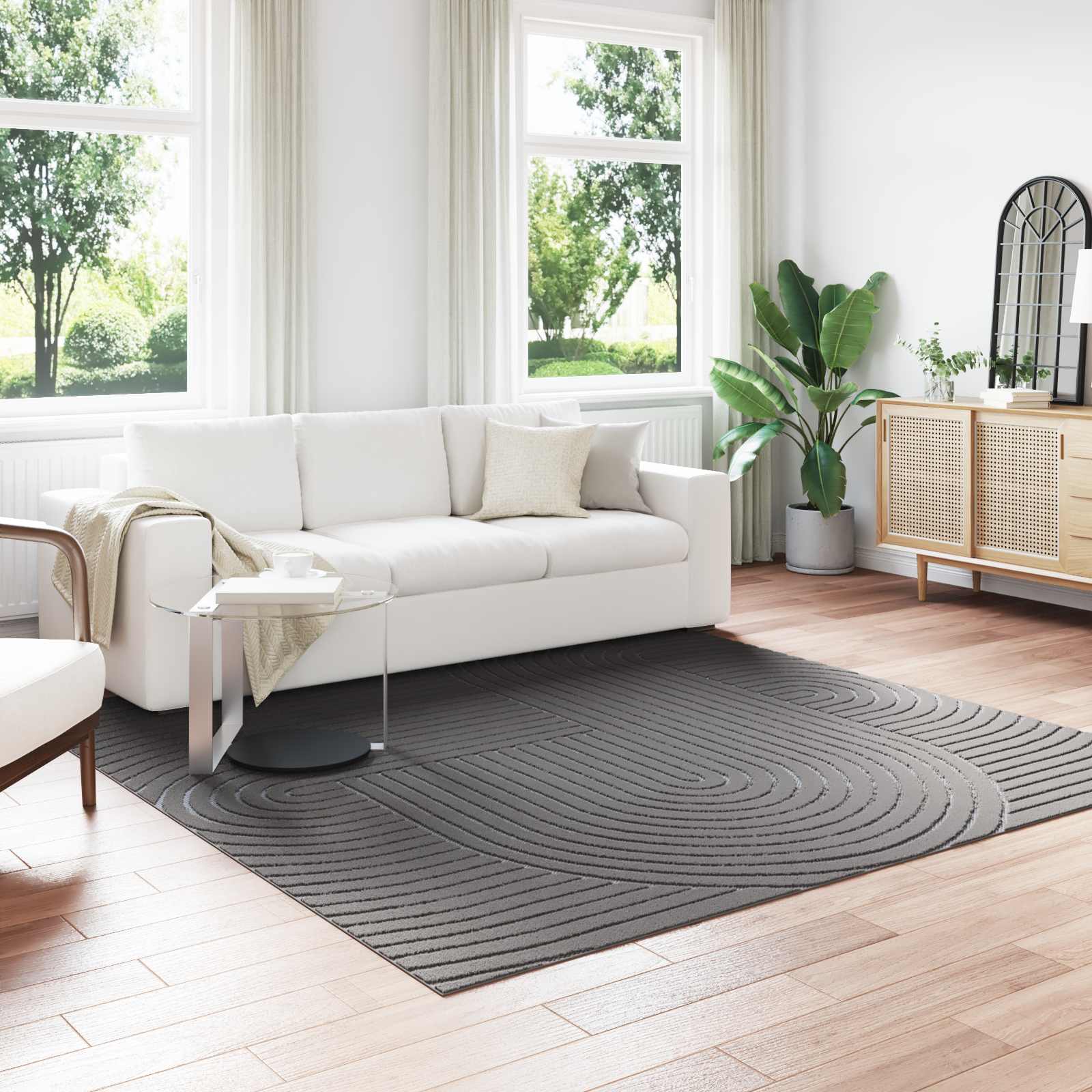 Vloerkleden Vierkant PALMERAS Antraciet 240 x 240 cm Polyester is nu te koop bij PeponiXL, paradijselijk wonen!