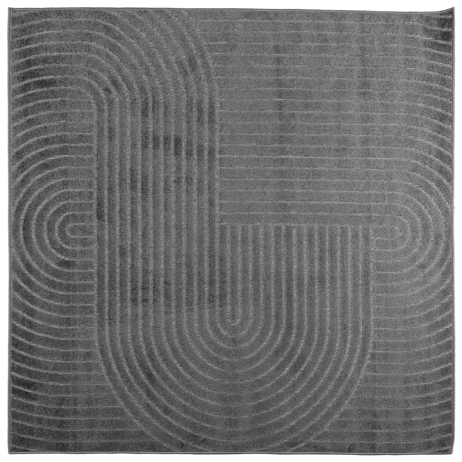 Vloerkleden Vierkant PALMERAS Antraciet 240 x 240 cm Polyester is nu te koop bij PeponiXL, paradijselijk wonen!