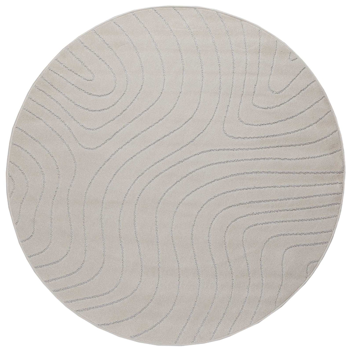 Vloerkleden Rond PALMERAS Crème Ø 120 CM Polyester is nu te koop bij PeponiXL, paradijselijk wonen!