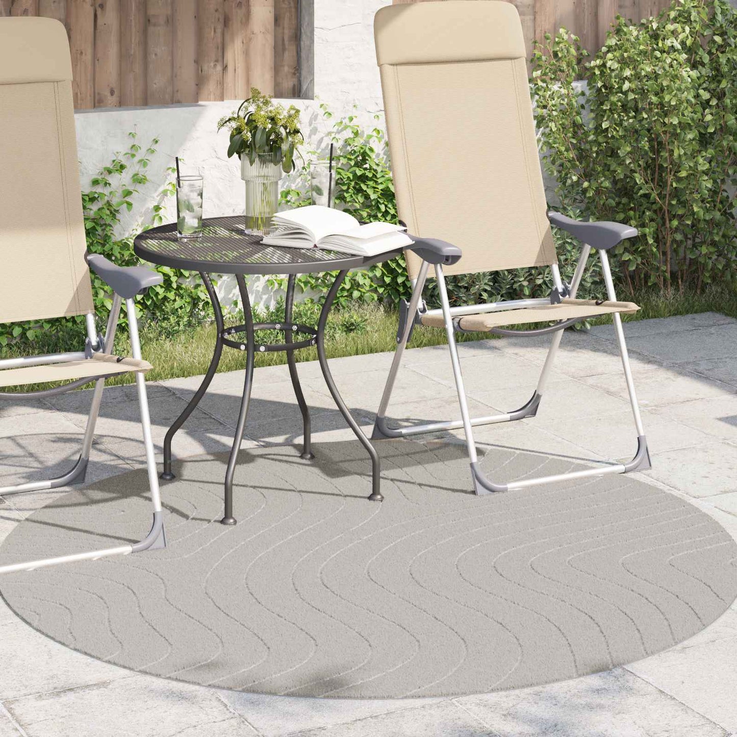 Vloerkleden Rond PALMERAS Crème Ø 200 CM Polyester is nu te koop bij PeponiXL, paradijselijk wonen!