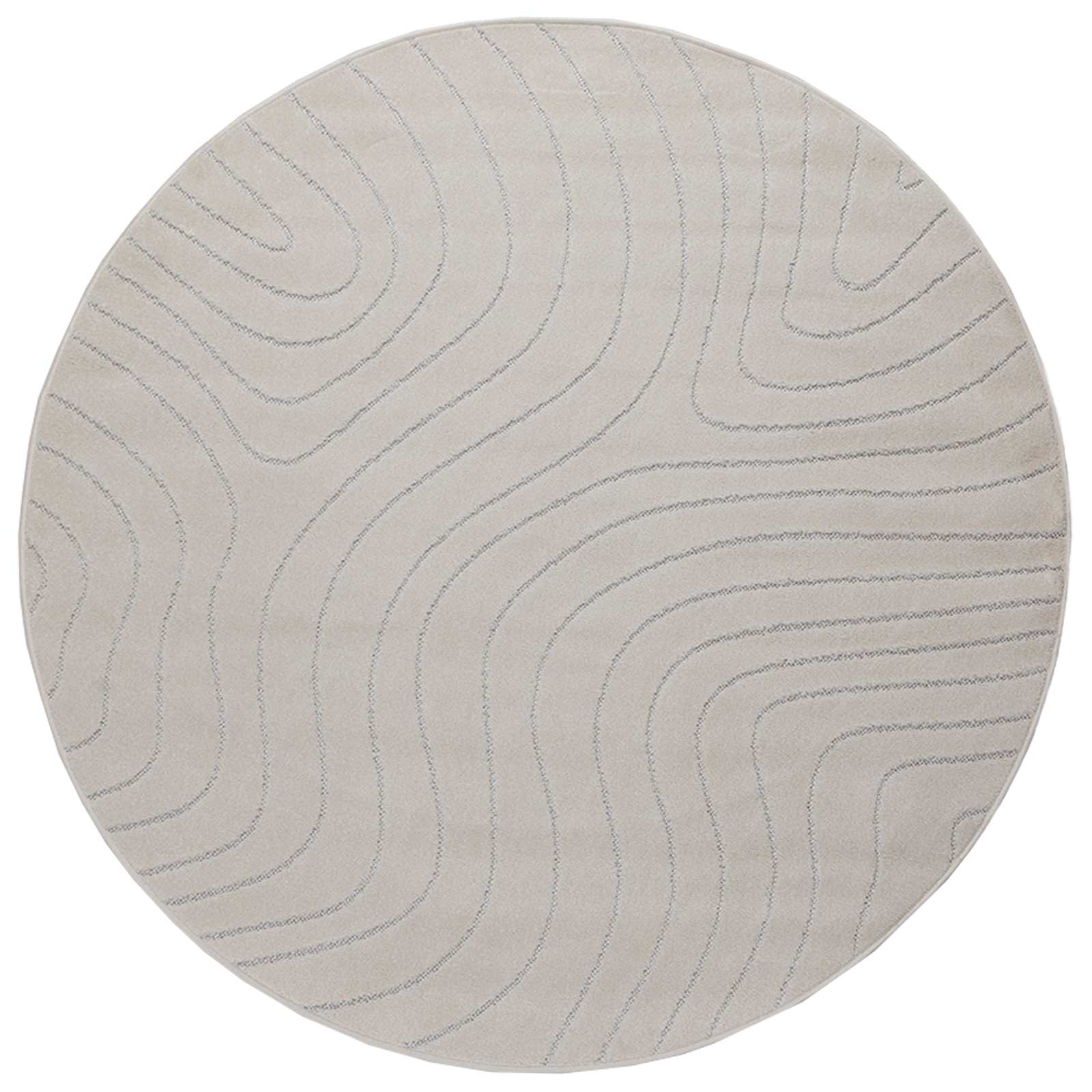 Vloerkleden Rond PALMERAS Crème Ø 200 CM Polyester is nu te koop bij PeponiXL, paradijselijk wonen!
