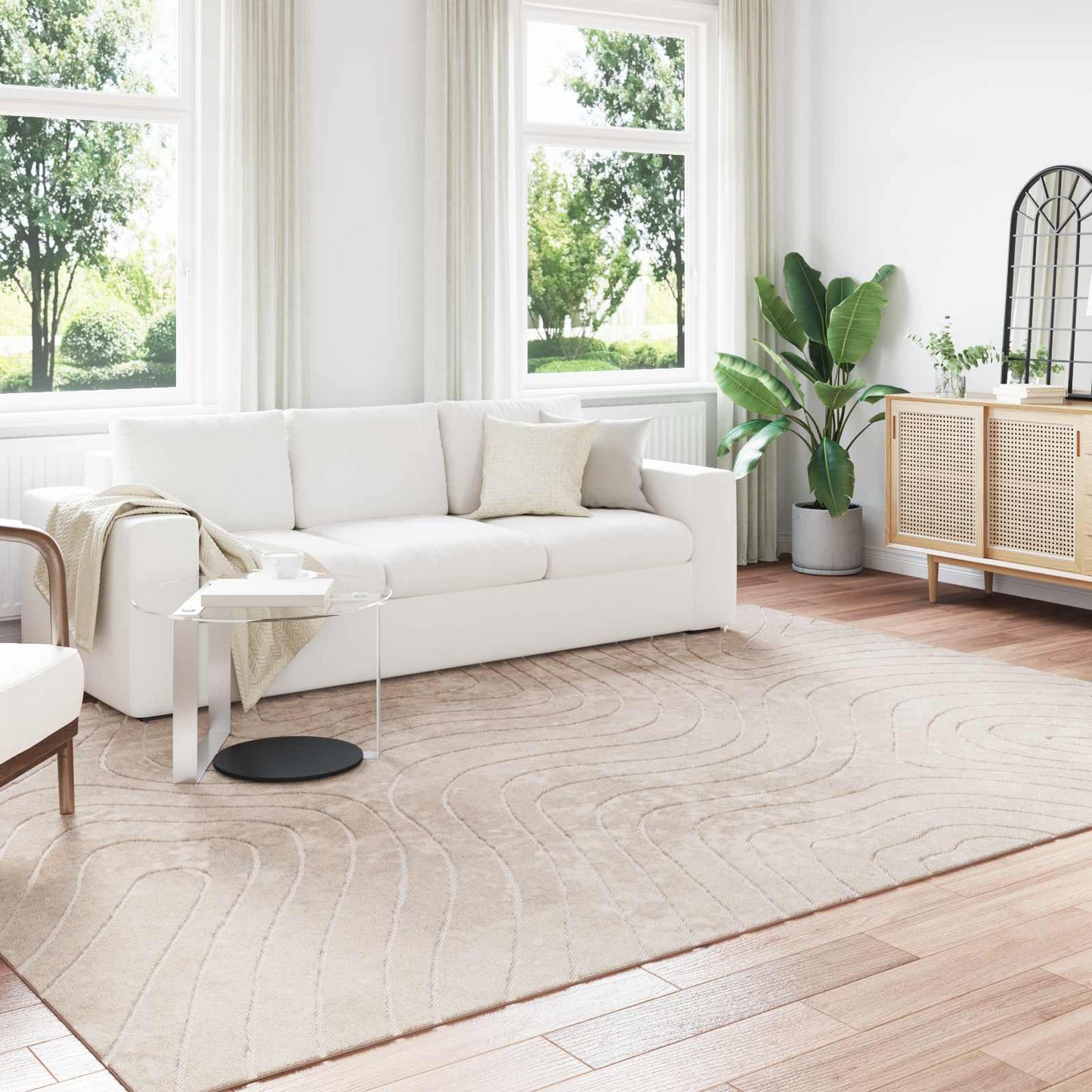 Vloerkleden Rechthoekig PALMERAS Beige 200 x 280 cm Polyester is nu te koop bij PeponiXL, paradijselijk wonen!