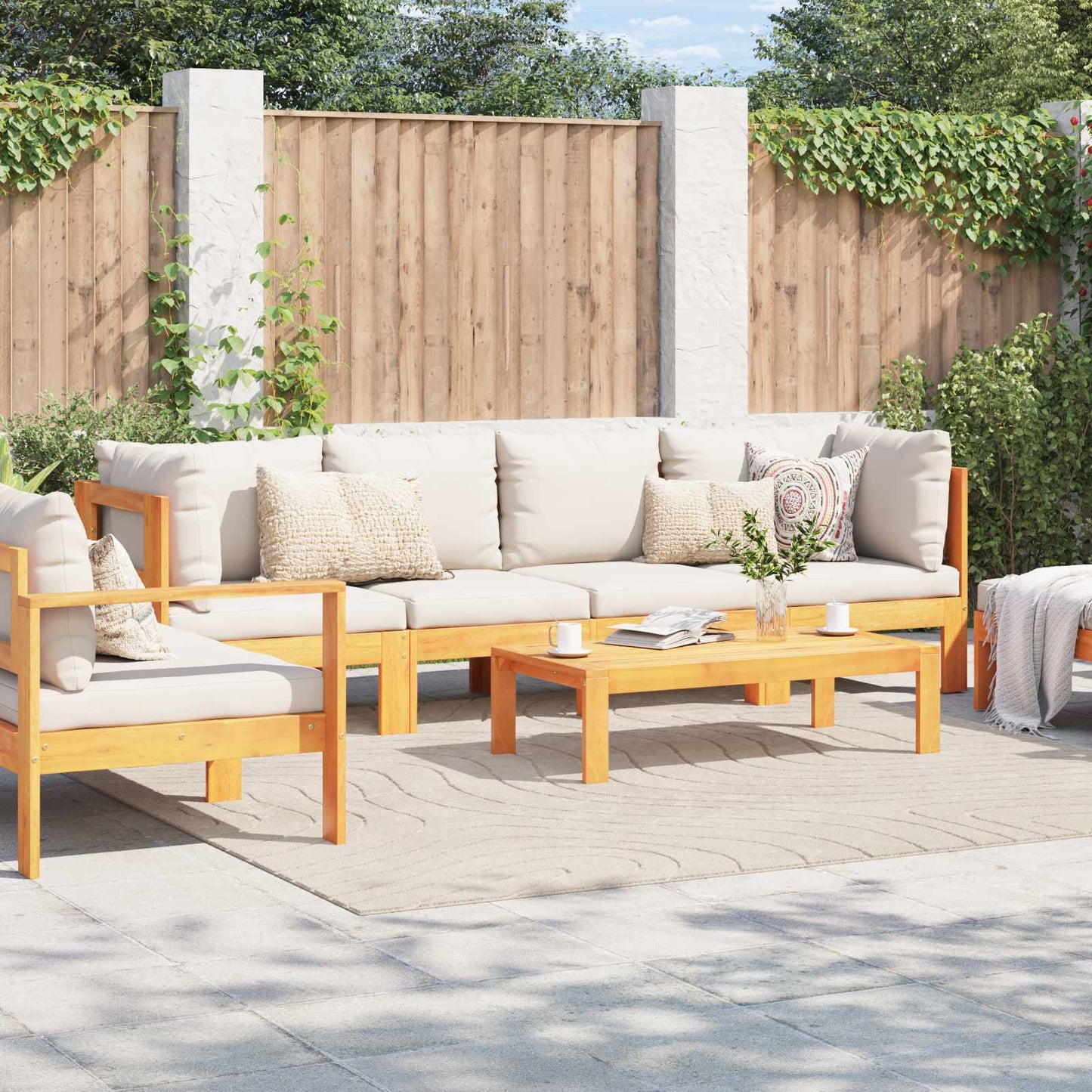 Vloerkleden Vierkant PALMERAS Beige 240 x 240 cm Polyester is nu te koop bij PeponiXL, paradijselijk wonen!