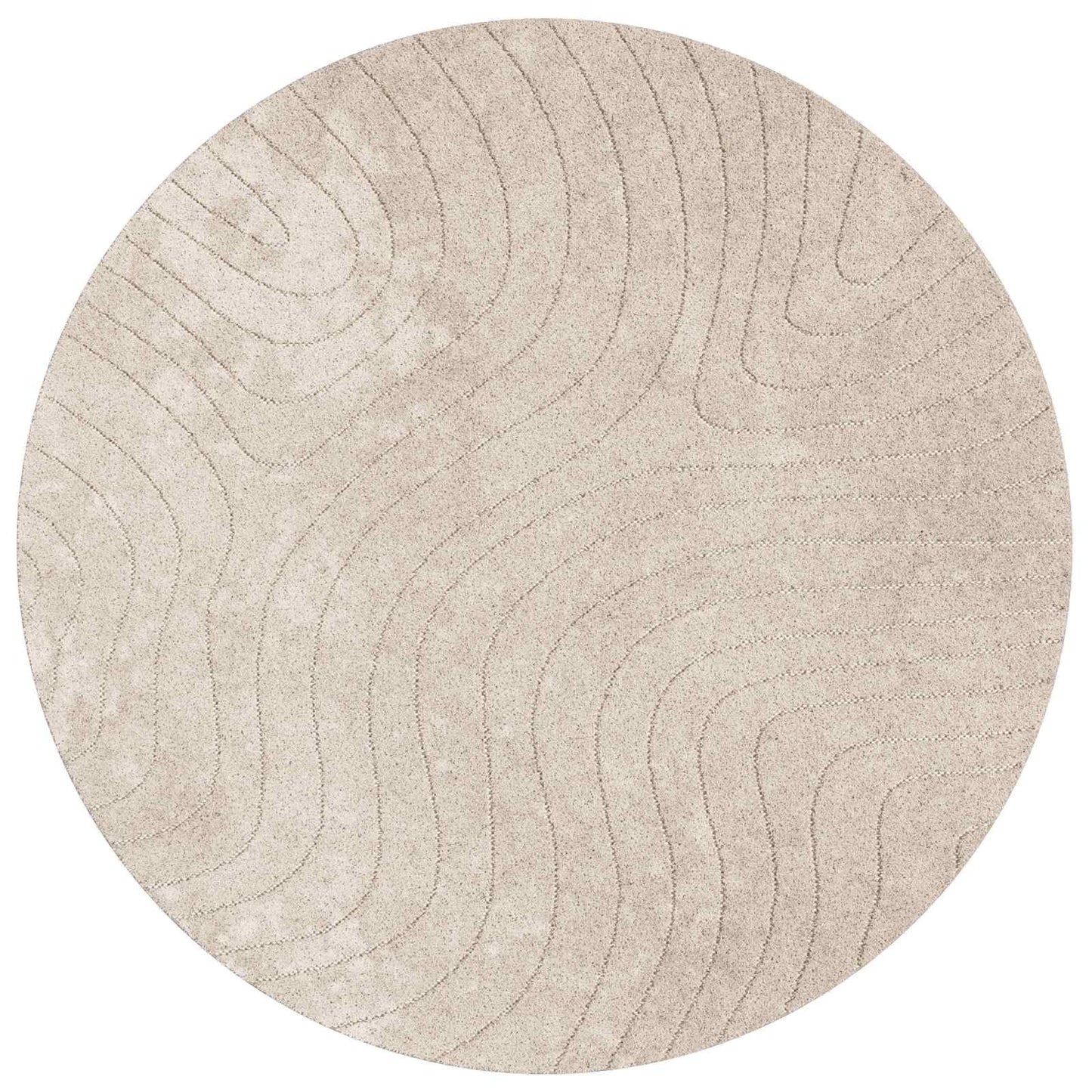 Vloerkleden Rond PALMERAS Beige Ø 160 CM Polyester is nu te koop bij PeponiXL, paradijselijk wonen!