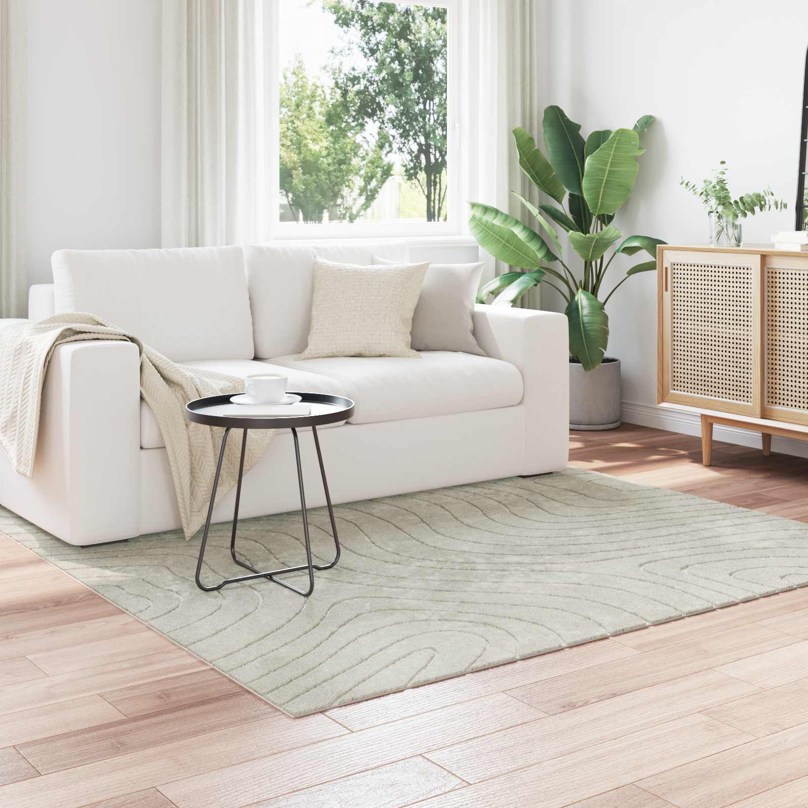 Vloerkleden Vierkant PALMERAS Groen 120 x 120 cm Polyester is nu te koop bij PeponiXL, paradijselijk wonen!