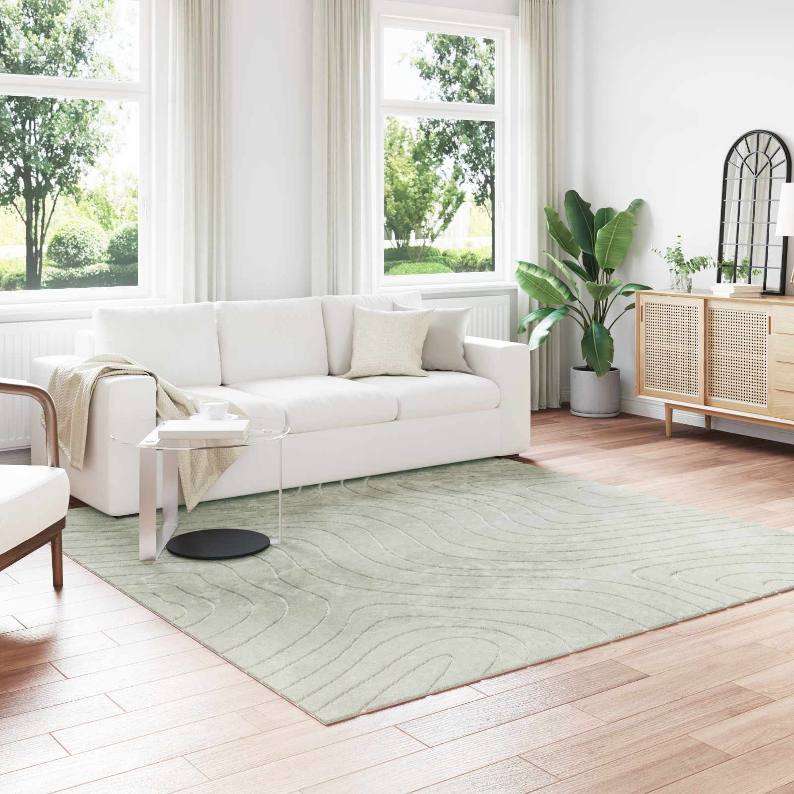 Vloerkleden Vierkant PALMERAS Groen 240 x 240 cm Polyester is nu te koop bij PeponiXL, paradijselijk wonen!