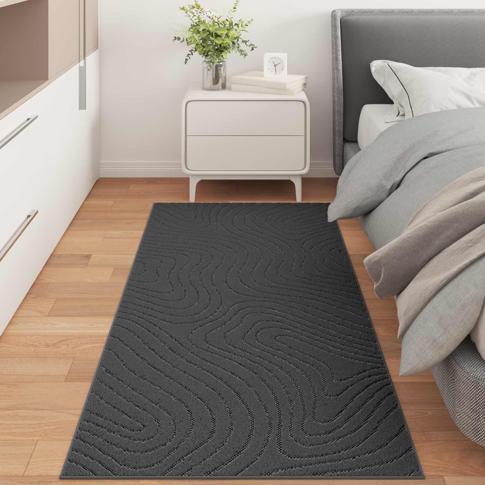 Vloerkleden Rechthoekig PALMERAS Antraciet 200 x 80 cm is nu te koop bij PeponiXL, paradijselijk wonen!