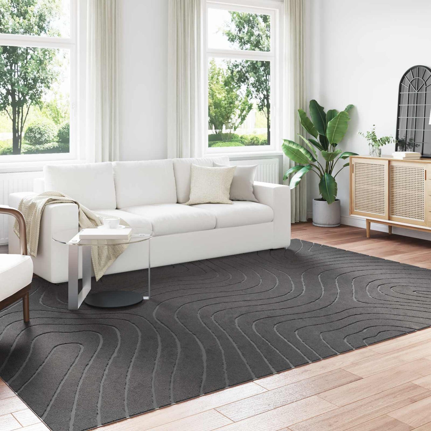 Vloerkleden PALMERAS Antraciet 340 x 240 cm Polyester is nu te koop bij PeponiXL, paradijselijk wonen!