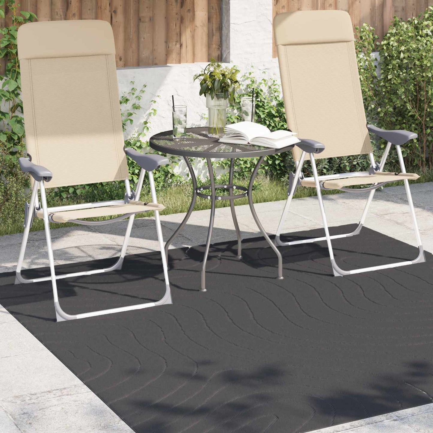 Vloerkleden Vierkant PALMERAS Antraciet 200 x 200 cm Polyester is nu te koop bij PeponiXL, paradijselijk wonen!