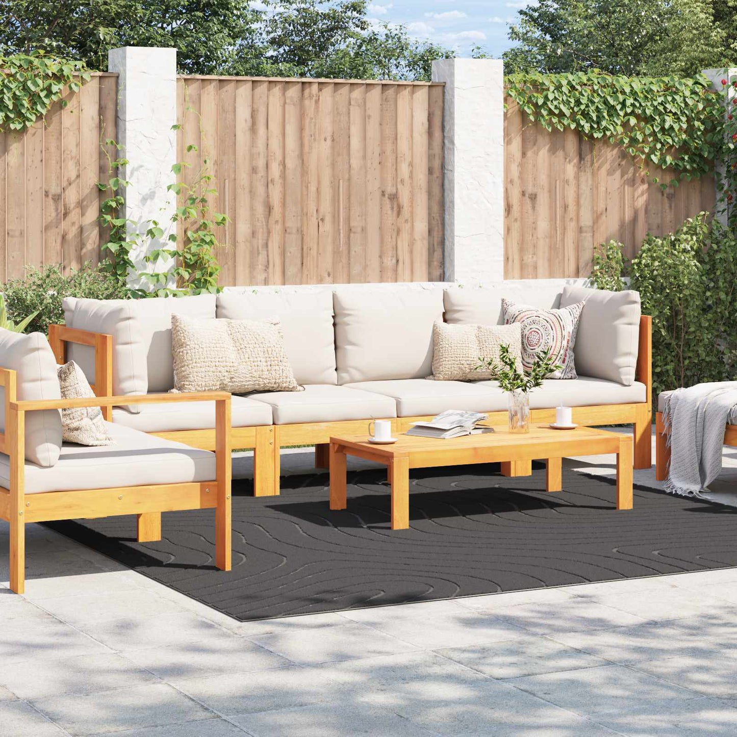 Vloerkleden Vierkant PALMERAS Antraciet 240 x 240 cm Polyester is nu te koop bij PeponiXL, paradijselijk wonen!