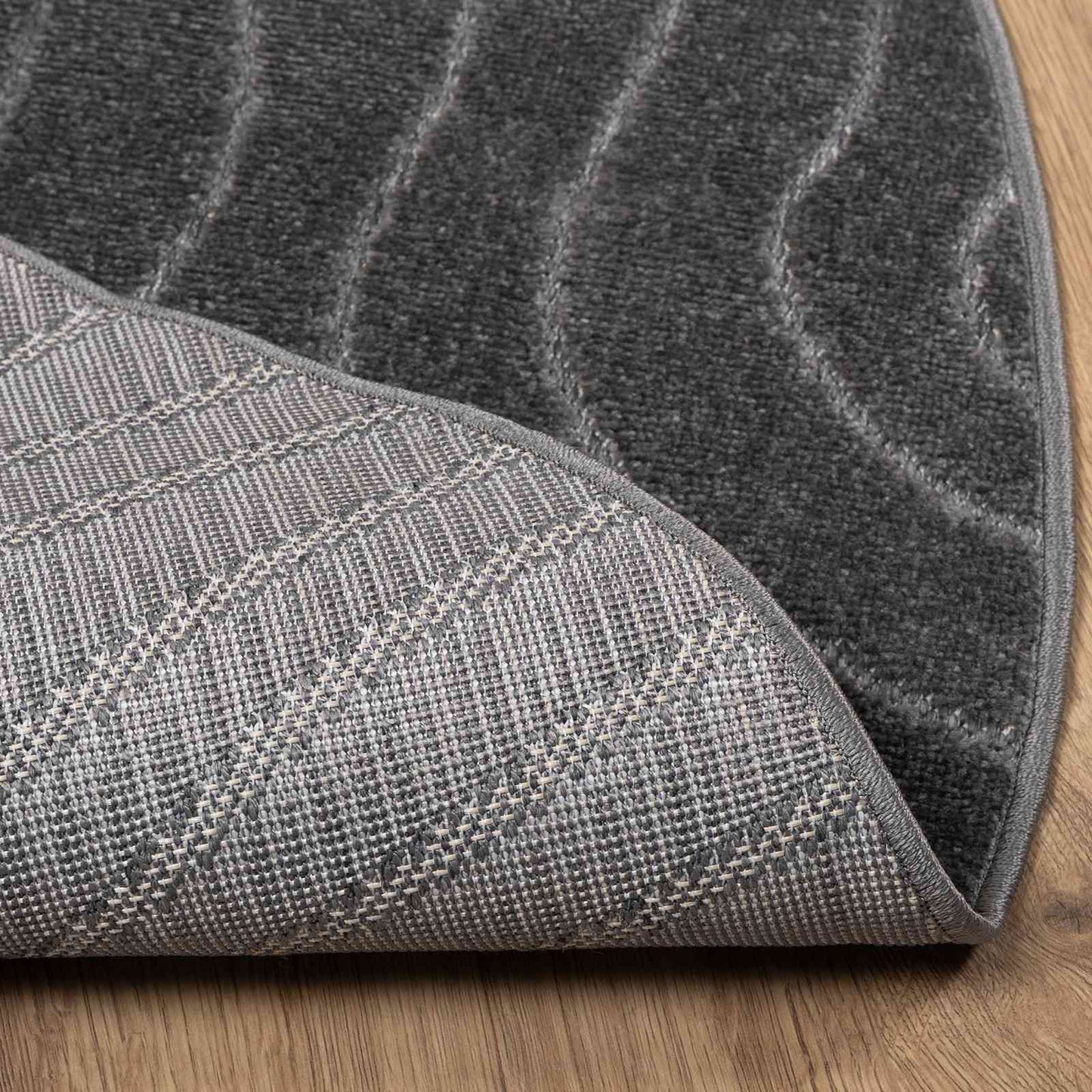 Vloerkleden Rond PALMERAS Antraciet Ø 120 CM Polyester is nu te koop bij PeponiXL, paradijselijk wonen!