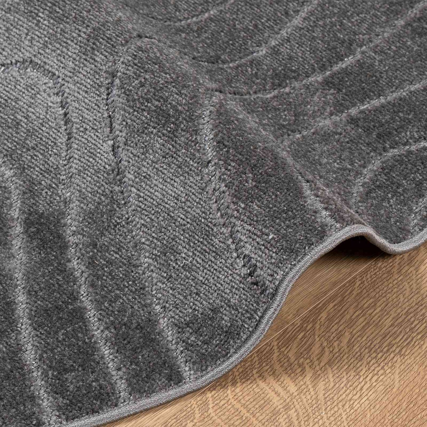 Vloerkleden Rond PALMERAS Antraciet Ø 120 CM Polyester is nu te koop bij PeponiXL, paradijselijk wonen!