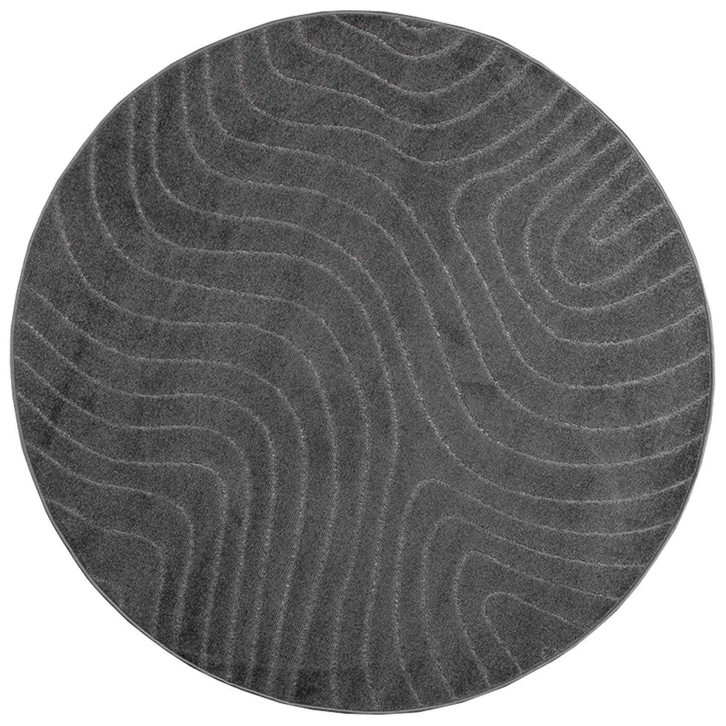 Vloerkleden Rond PALMERAS Antraciet Ø 120 CM Polyester is nu te koop bij PeponiXL, paradijselijk wonen!