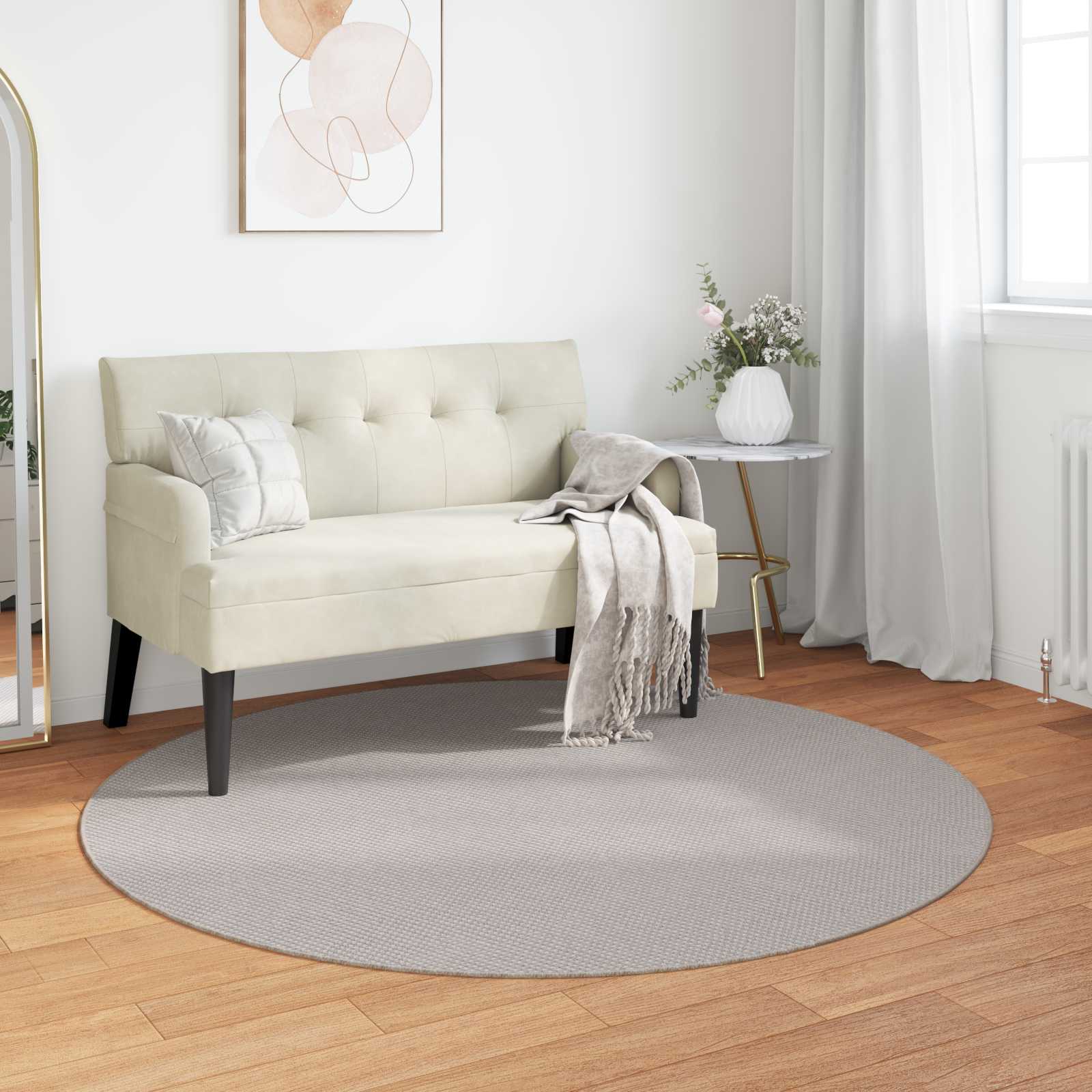 Vloerkleden Rond LUGO Crème Ø 200 CM Polyester is nu te koop bij PeponiXL, paradijselijk wonen!