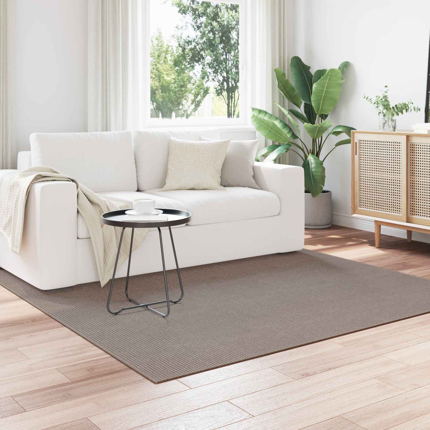 Vloerkleden Vierkant LUGO Taupe 120 x 120 cm Polyester is nu te koop bij PeponiXL, paradijselijk wonen!