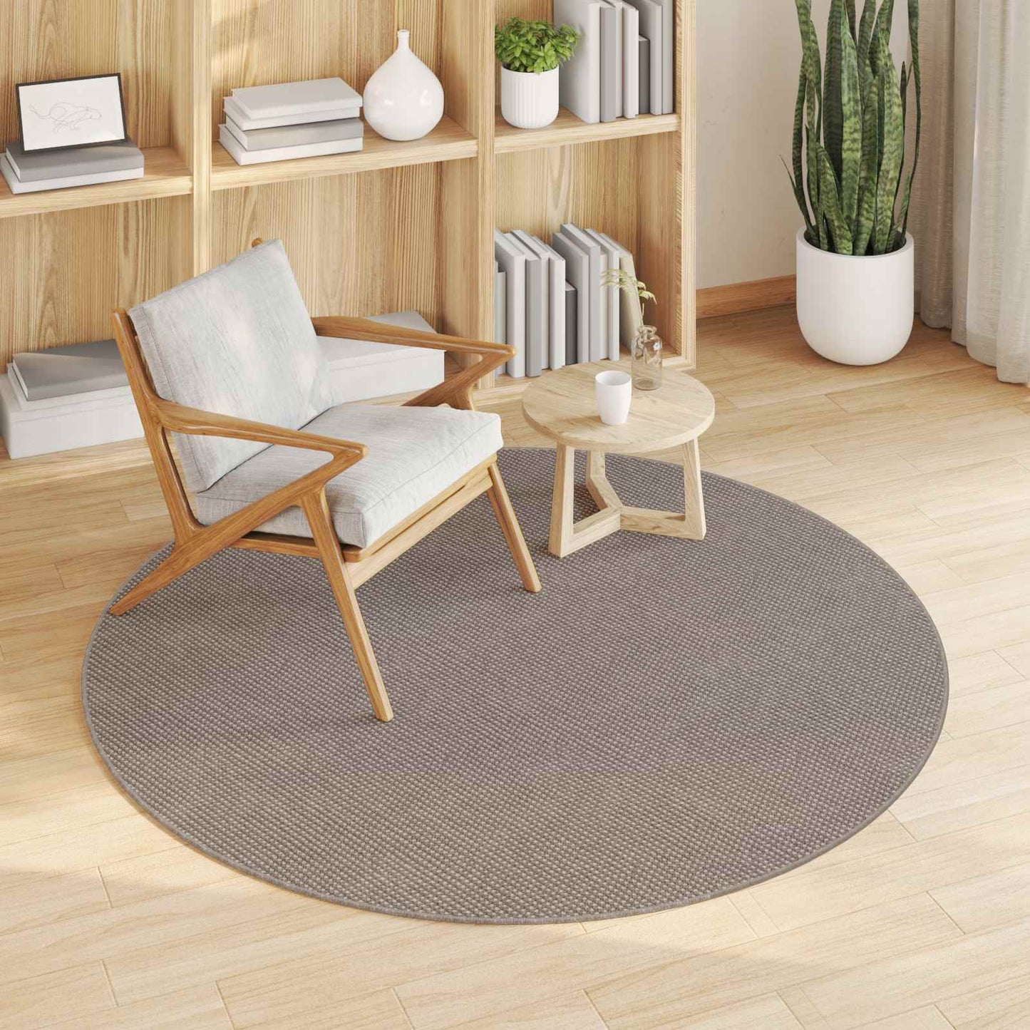 Vloerkleden Rond LUGO Taupe Ø 120 CM Polyester is nu te koop bij PeponiXL, paradijselijk wonen!