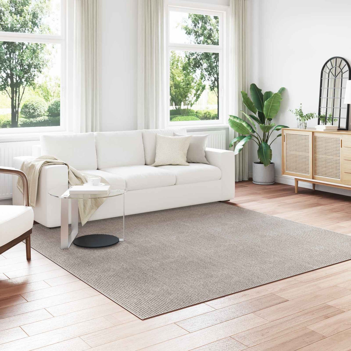 Vloerkleden Vierkant LUGO Crème en Taupe 240 x 240 cm Polyester is nu te koop bij PeponiXL, paradijselijk wonen!