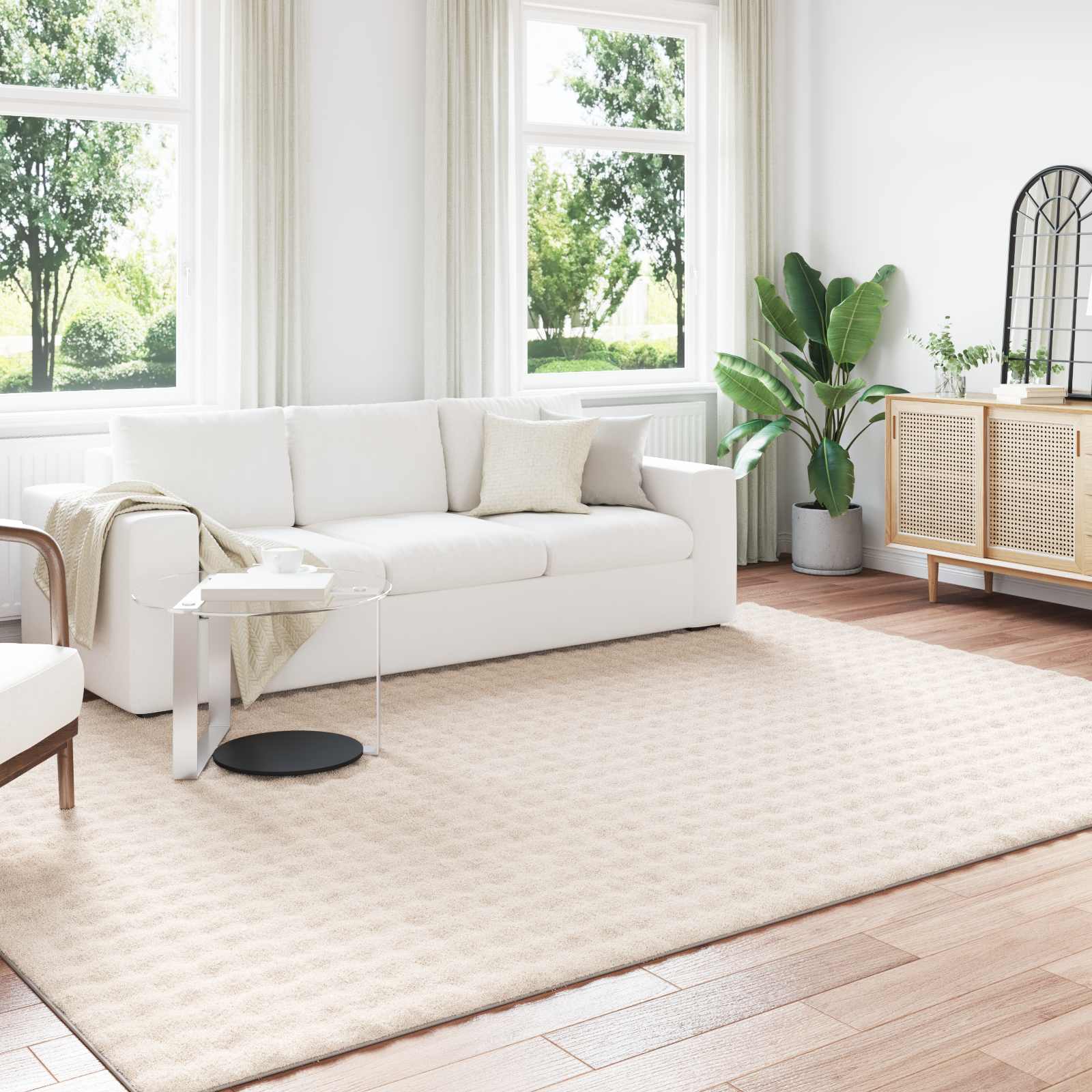 Vloerkleden Rechthoekig SIROLO Beige 280 x 200 cm Polyester is nu te koop bij PeponiXL, paradijselijk wonen!