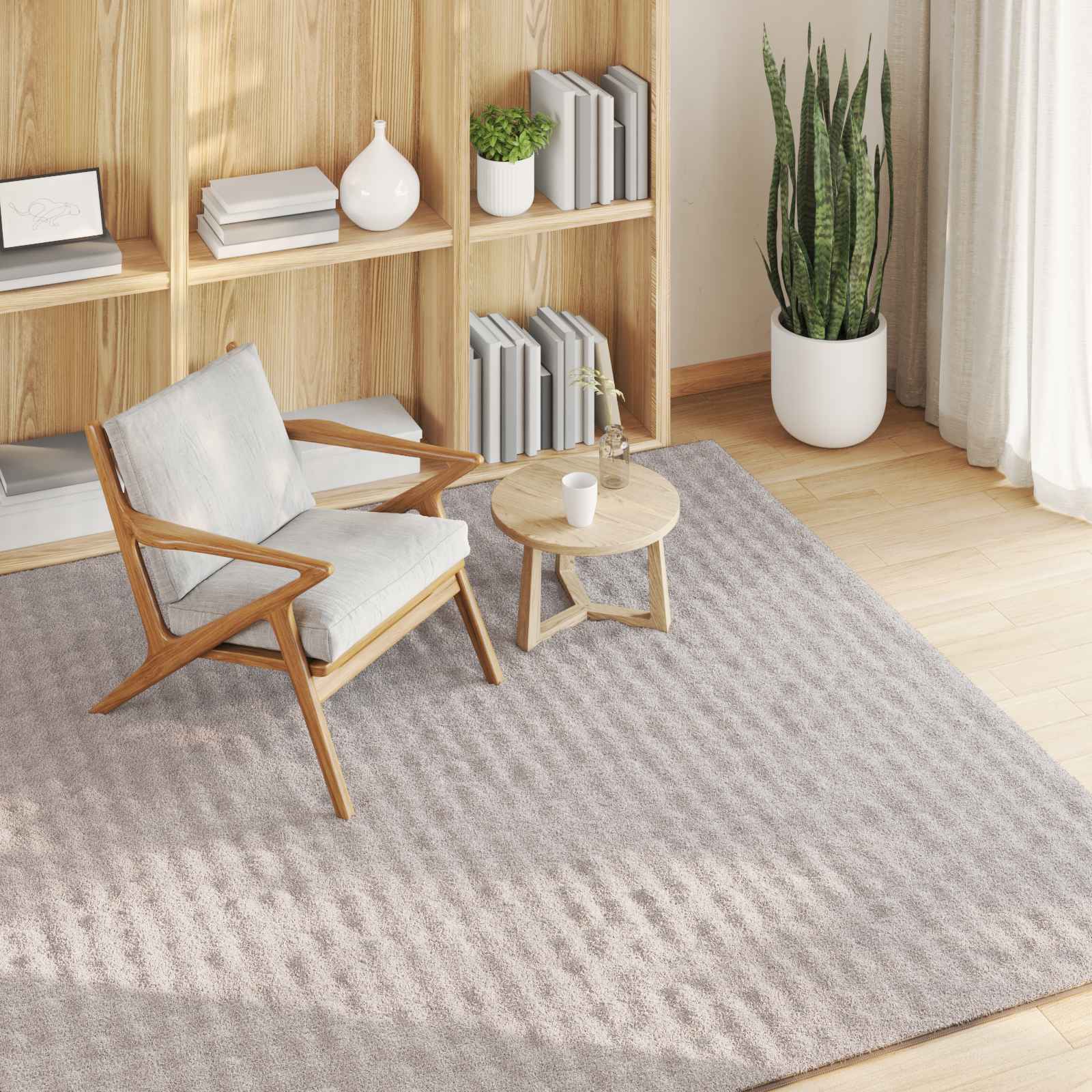 Vloerkleden Vierkant SIROLO Zand 120 x 120 cm Polyester is nu te koop bij PeponiXL, paradijselijk wonen!