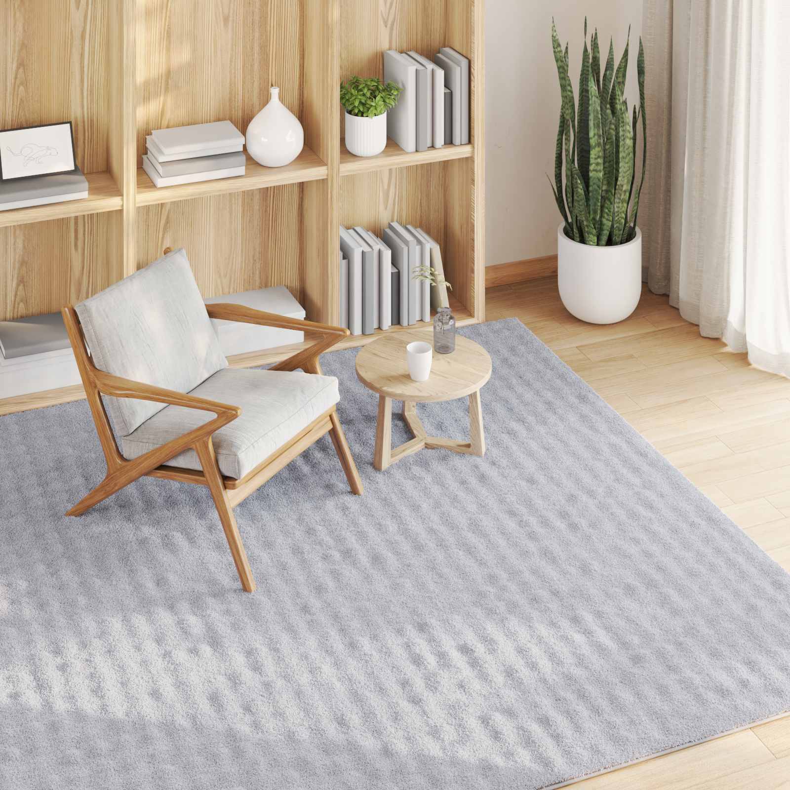 Vloerkleden Vierkant SIROLO Grijs 120 x 120 cm Polyester is nu te koop bij PeponiXL, paradijselijk wonen!