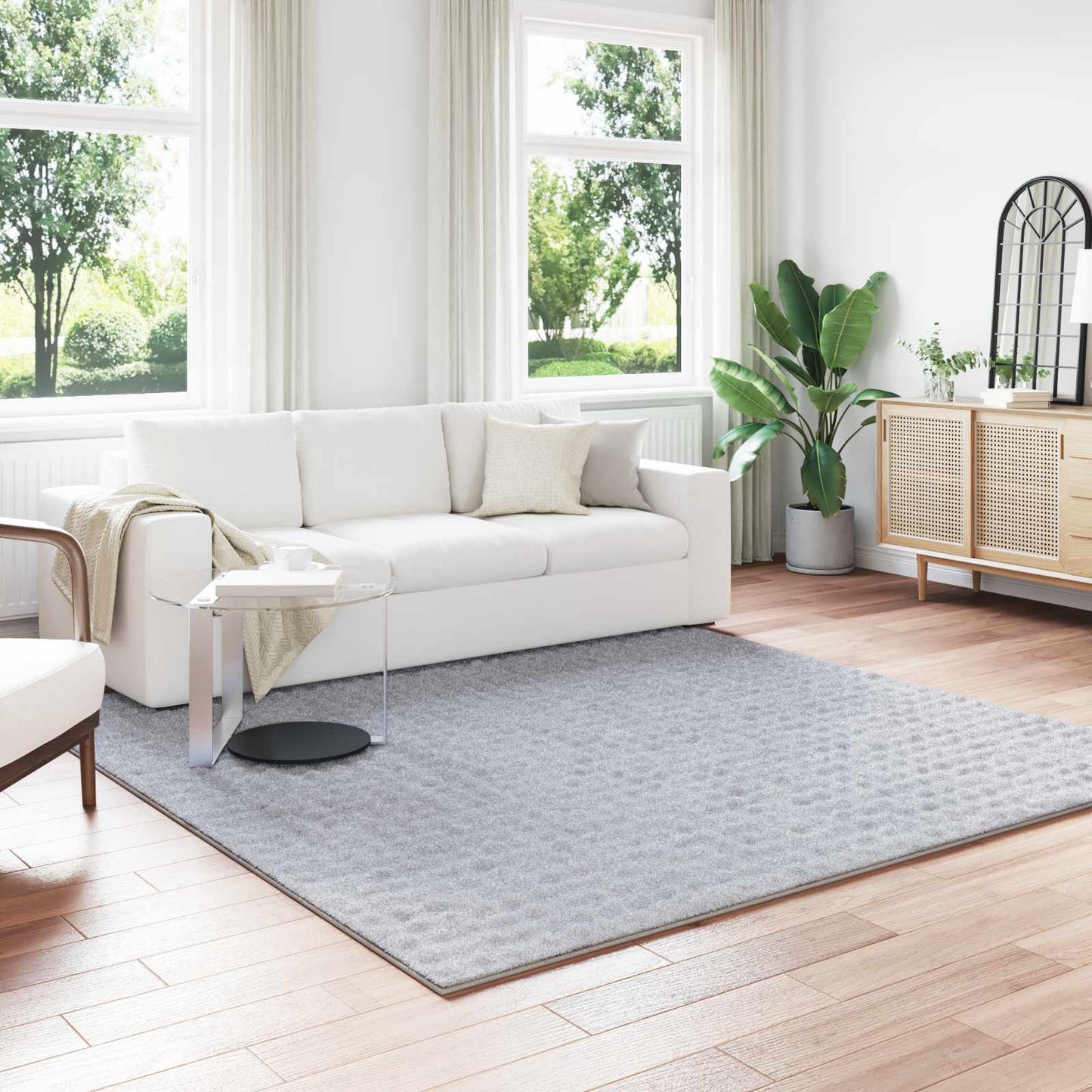 Vloerkleden Vierkant SIROLO Grijs 240 x 240 cm Polyester is nu te koop bij PeponiXL, paradijselijk wonen!