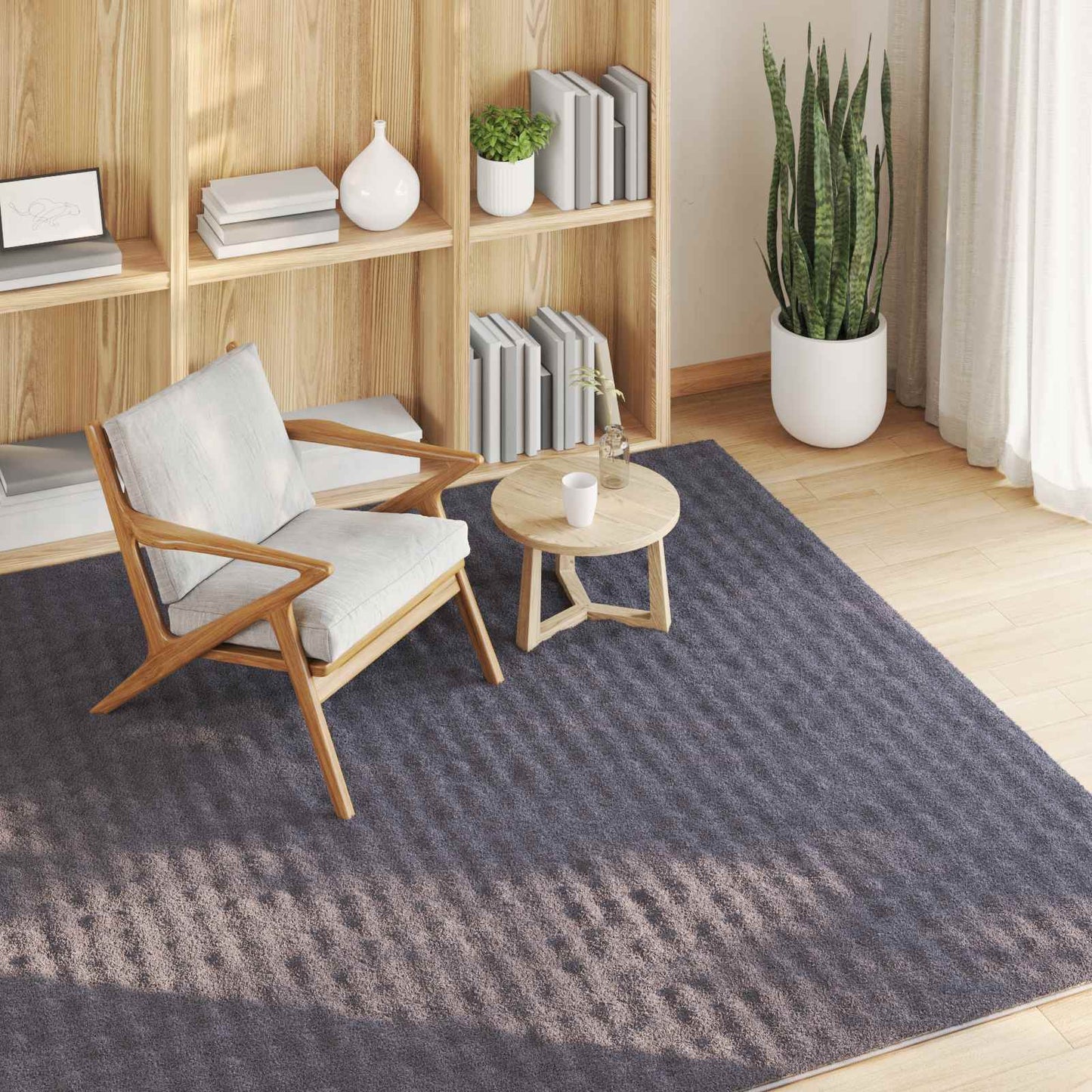 Vloerkleden Vierkant SIROLO Antraciet 200 x 200 cm Polyester is nu te koop bij PeponiXL, paradijselijk wonen!