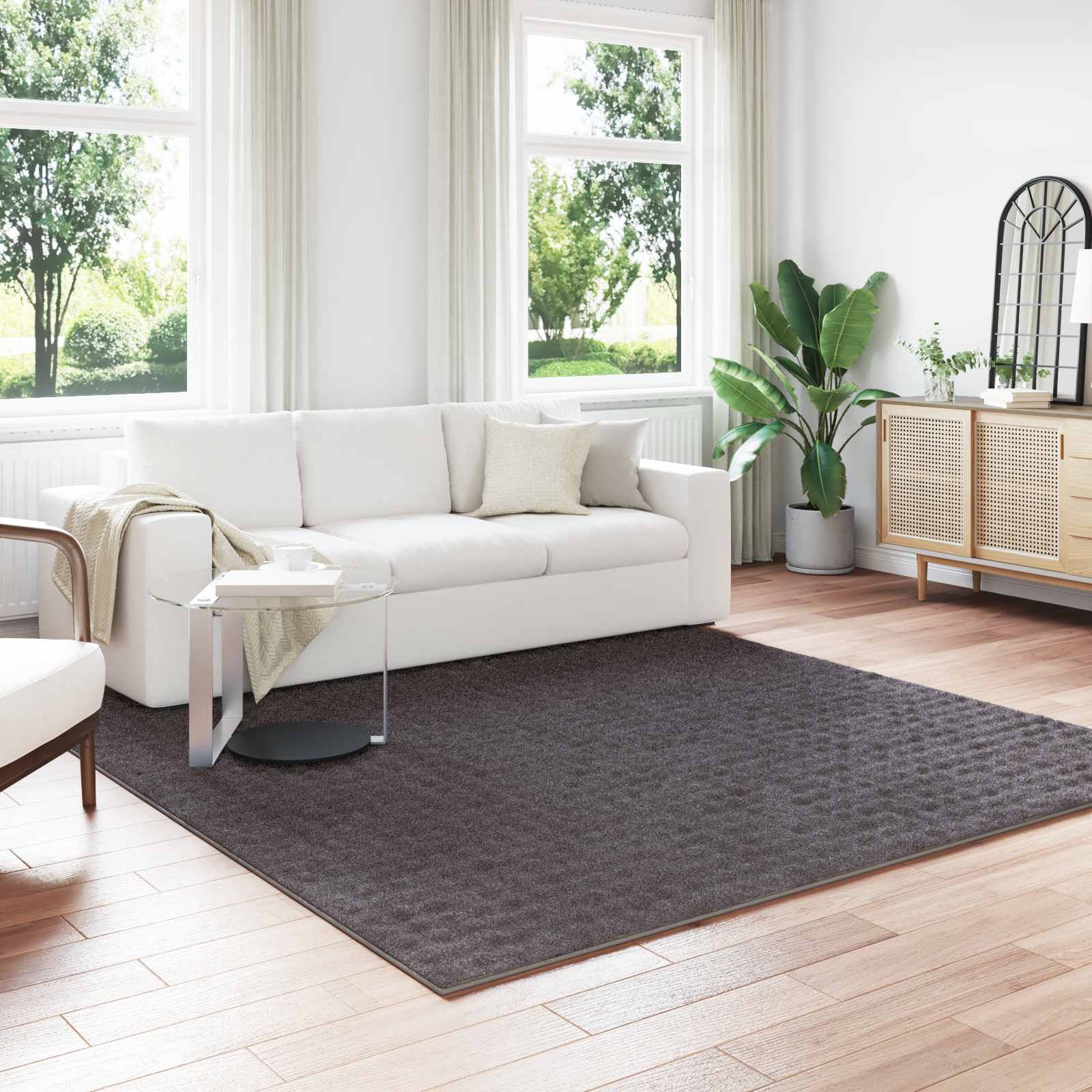 Vloerkleden Vierkant SIROLO Antraciet 240 x 240 cm Polyester is nu te koop bij PeponiXL, paradijselijk wonen!