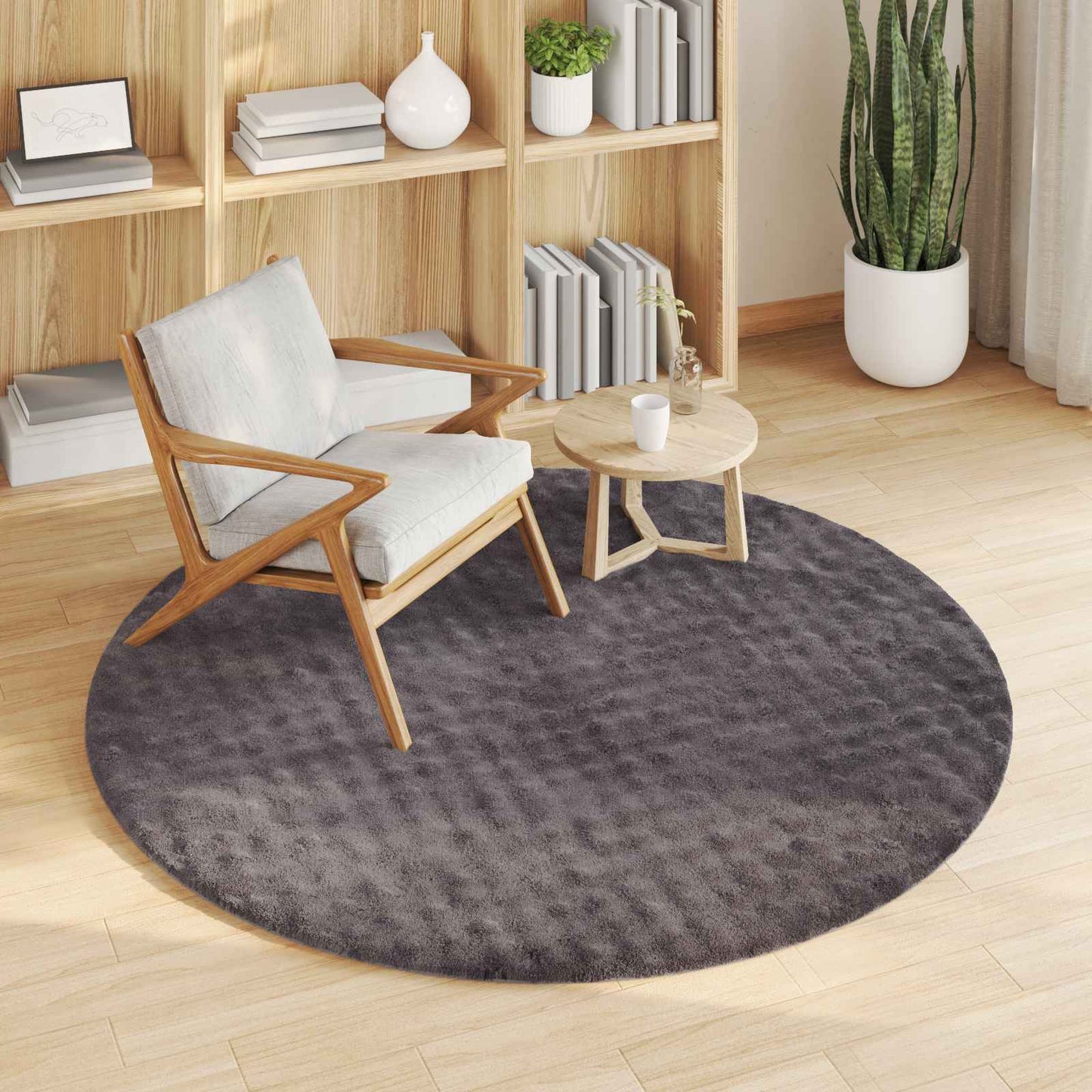 Vloerkleden Rond SIROLO Antraciet Ø 160 CM Polyester is nu te koop bij PeponiXL, paradijselijk wonen!