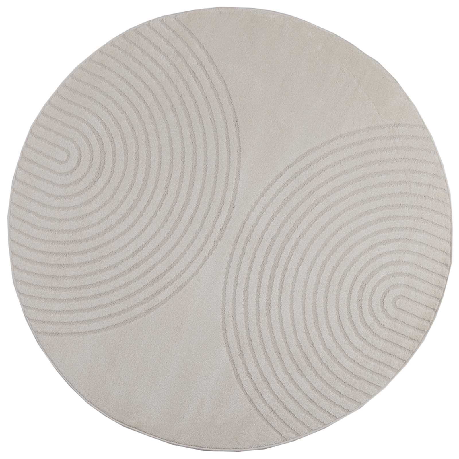 Vloerkleden Rond GALATI Crème Ø 120 CM Polyester is nu te koop bij PeponiXL, paradijselijk wonen!