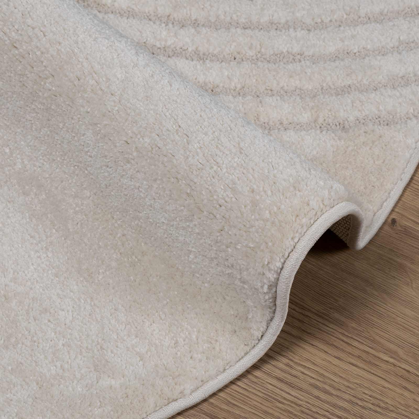 Vloerkleden Rond GALATI Crème Ø 160 CM Polyester is nu te koop bij PeponiXL, paradijselijk wonen!